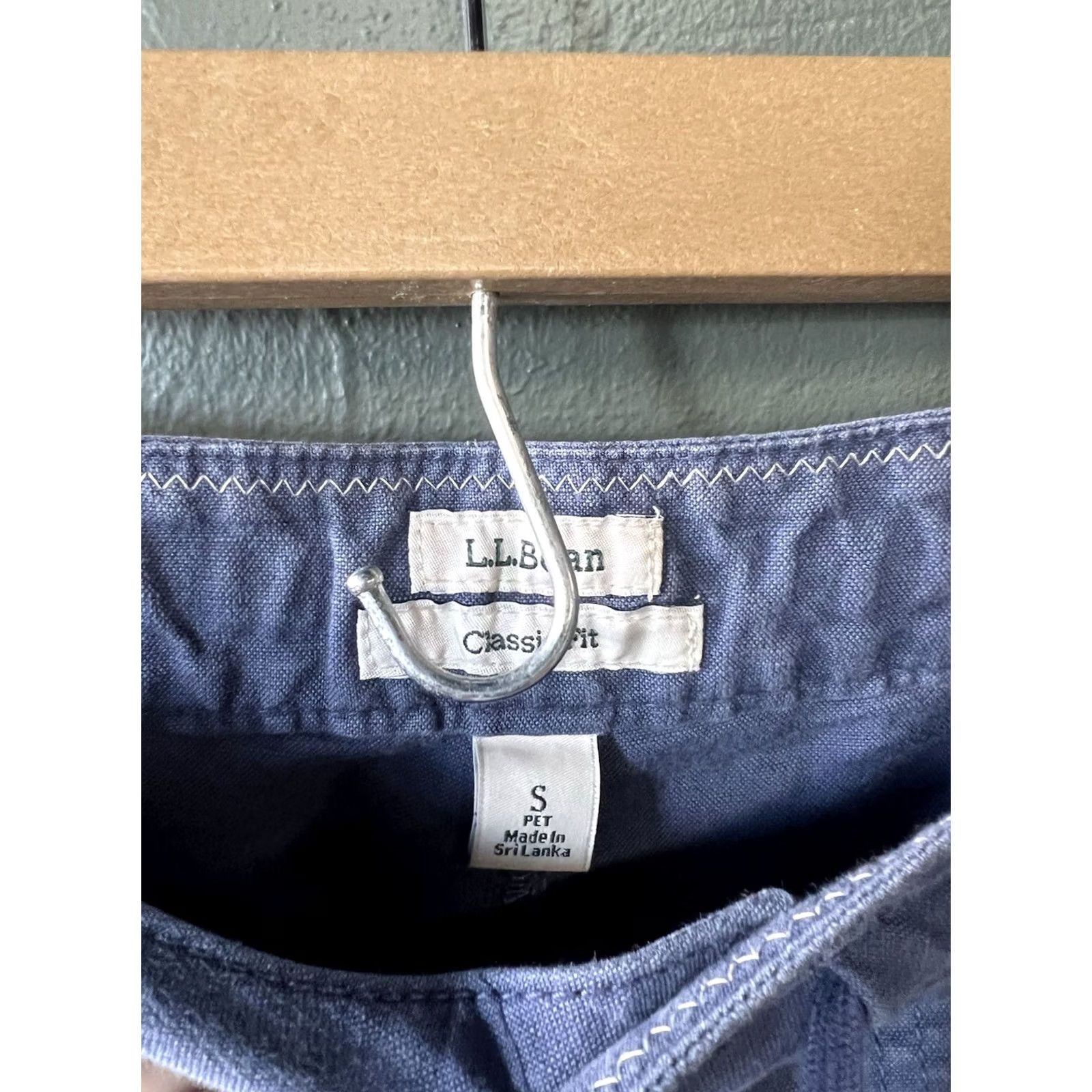 Vintage LL Bean Womens Blue Linen Cropped Outdoor Hiking Pants Sz Small P Drawstring Size 28" / US 6 / IT 42 - 3 Thumbnail