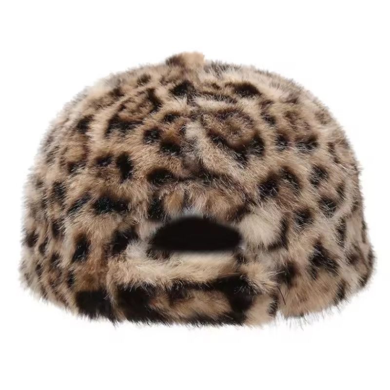 Japanese Brand Leopard Print Plush Baseball Cap Size ONE SIZE - 2 Thumbnail