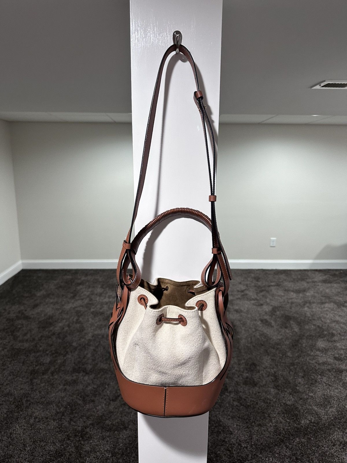 Loewe Loewe Raffia & Leather Calfskin Beehive / Bucket Beach Bag Size ONE SIZE - 10 Thumbnail