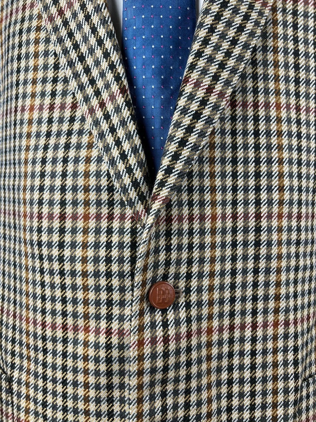 DAKS Daks London Signature Check Multicolor Tweed Blazer Jacket Size 44L - 2 Thumbnail