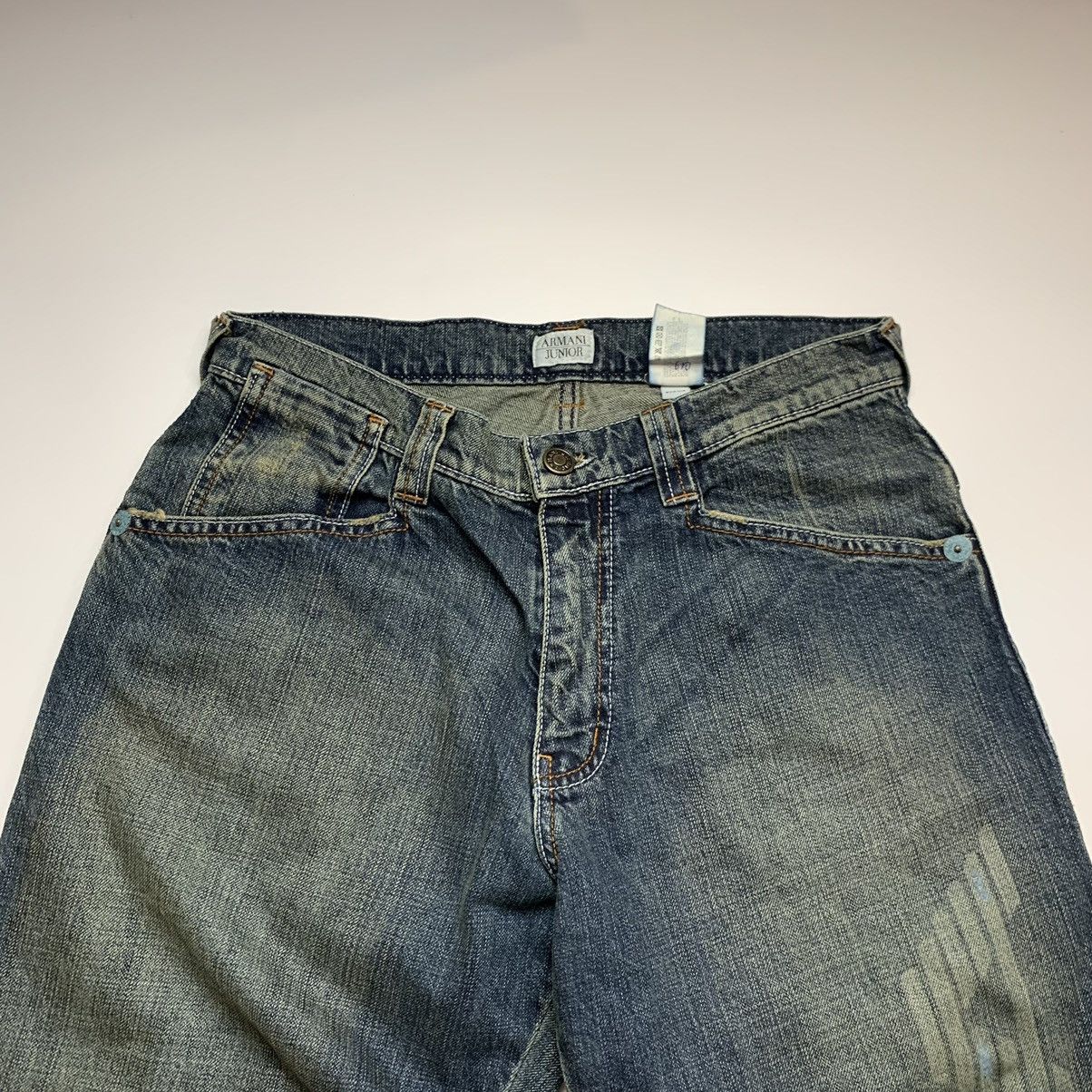 Giorgio Armani VERY RARE Y2K VINTAGE ARMANI BIG LOGO FADED DENIM JEANS 00s Size US 30 / EU 46 - 7 Thumbnail