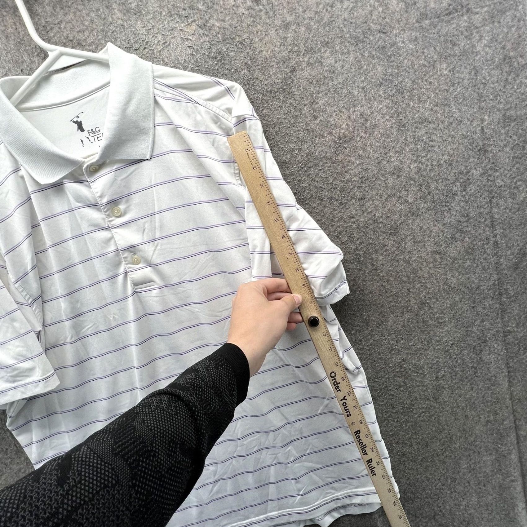Vintage F&G Tech Polo Shirt Mens L White Stripe Golf Performance Short Sleeve Casual Size US L / EU 52-54 / 3 - 3 Thumbnail