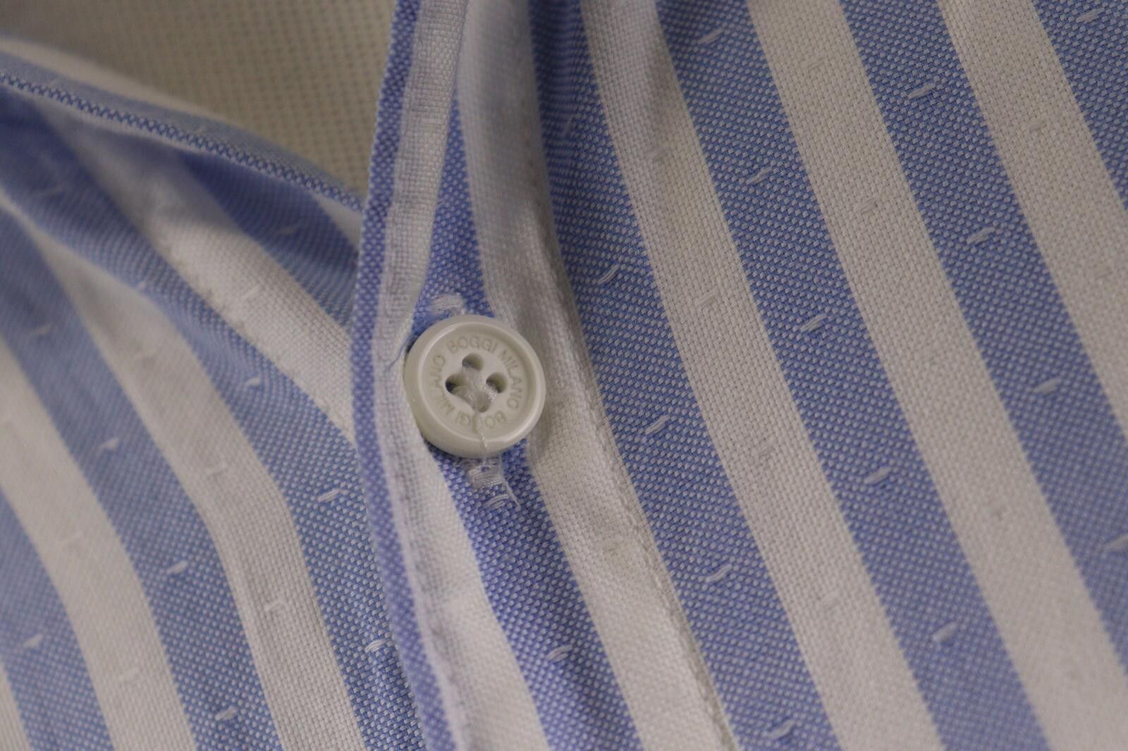Designer Boggi Milano New Classic Custom Fit Stripe Shirt Size S Size US S / EU 44-46 / 1 - 4 Thumbnail