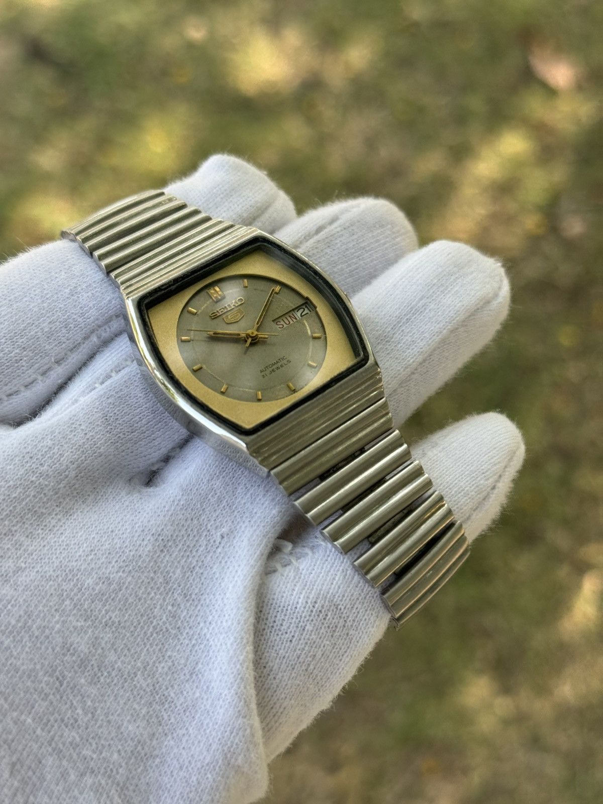 Seiko Vintage Seiko 5 Automatic japan Watch:gray Dial, retro Case Size 36 - 3 Thumbnail