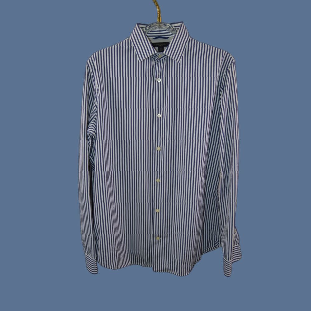 Banana Republic Banana Republic Shirt Blue Stripe L/S Button-Up Cotton Blend Large Men’s Size US L / EU 52-54 / 3 - 1 Thumbnail