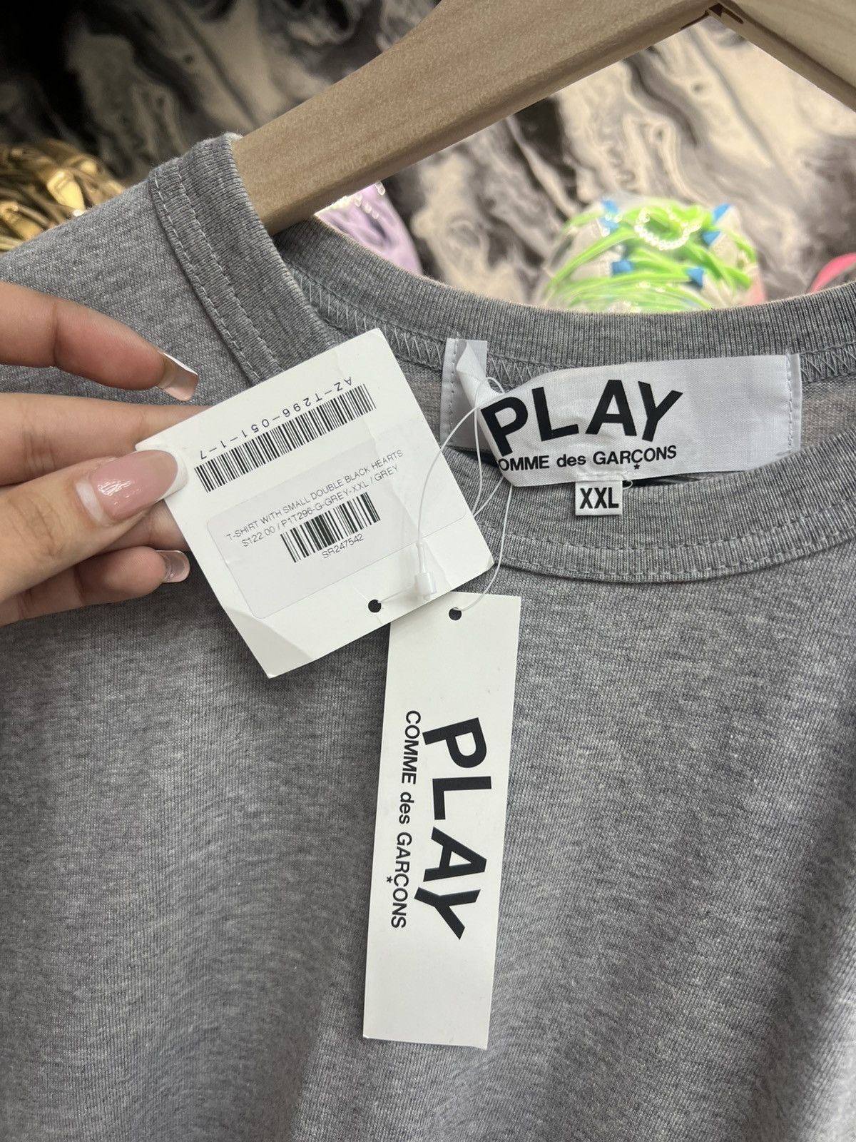 Comme des Garcons PLAY CDG Grey Tee Size US XXL / EU 58 / 5 - 6 Thumbnail