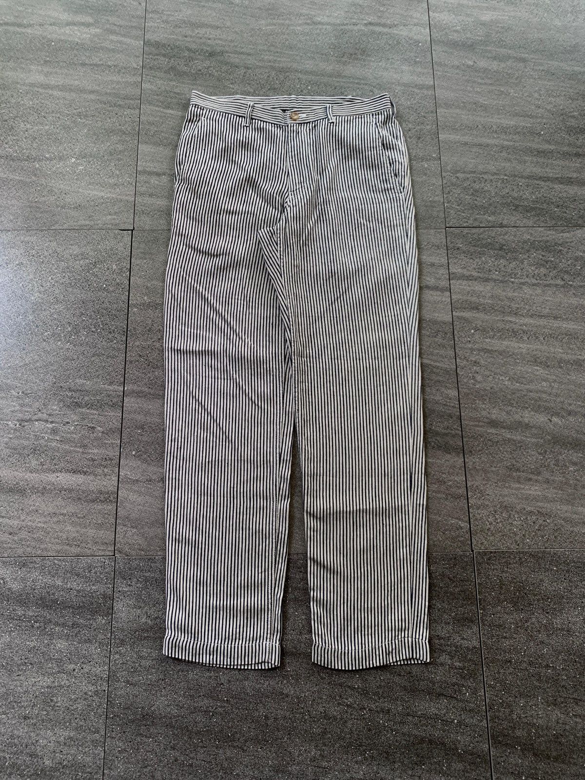 Comme des Garcons Homme Deux FREE TAX! CDGH Deux Linen Striped Trousers Size US 31 - 2 Thumbnail