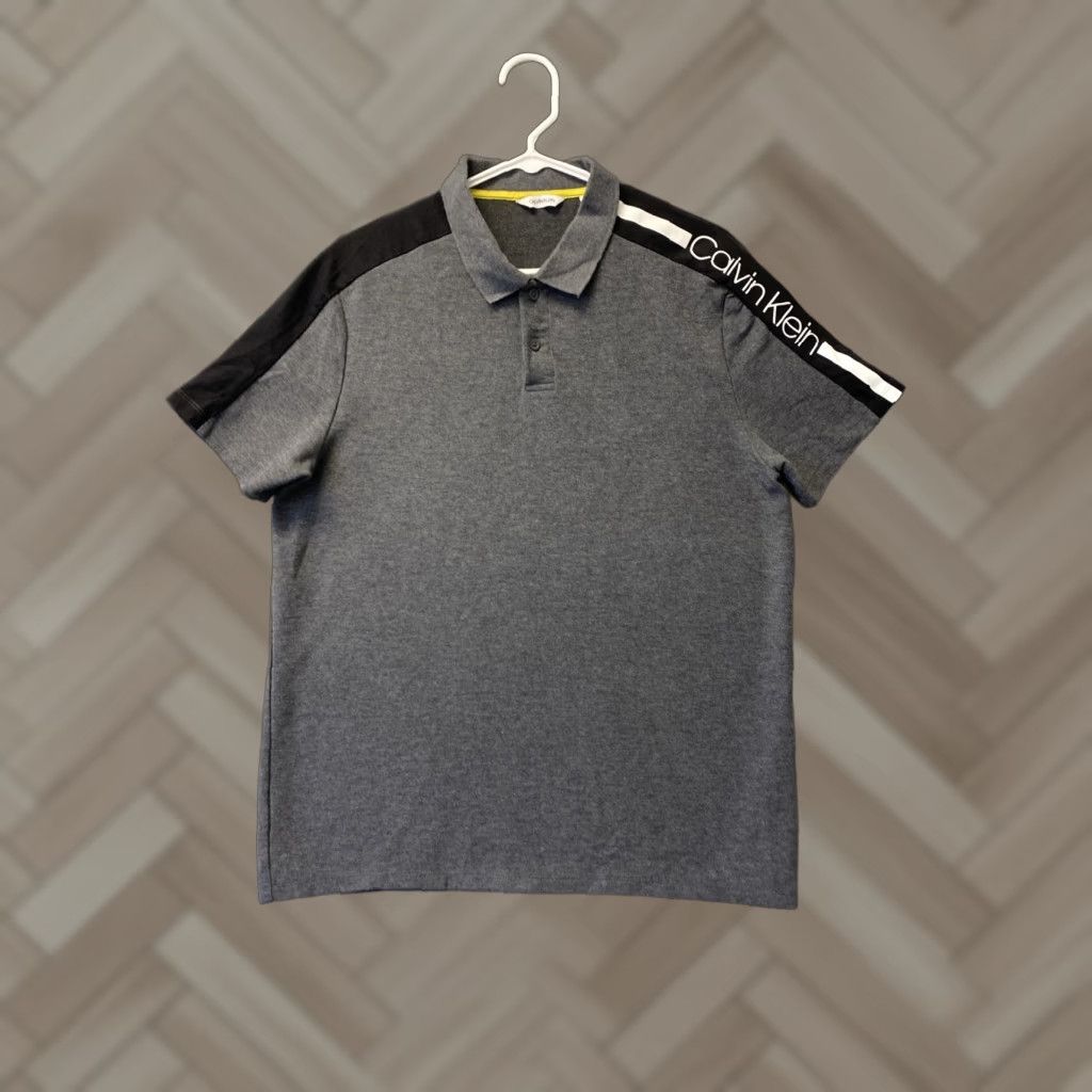 Calvin Klein VINTAGE Calvin Klein Polo Shirt Mens L Gray Cotton Logo Short Sleeve 80s Size US L / EU 52-54 / 3 - 1 Thumbnail