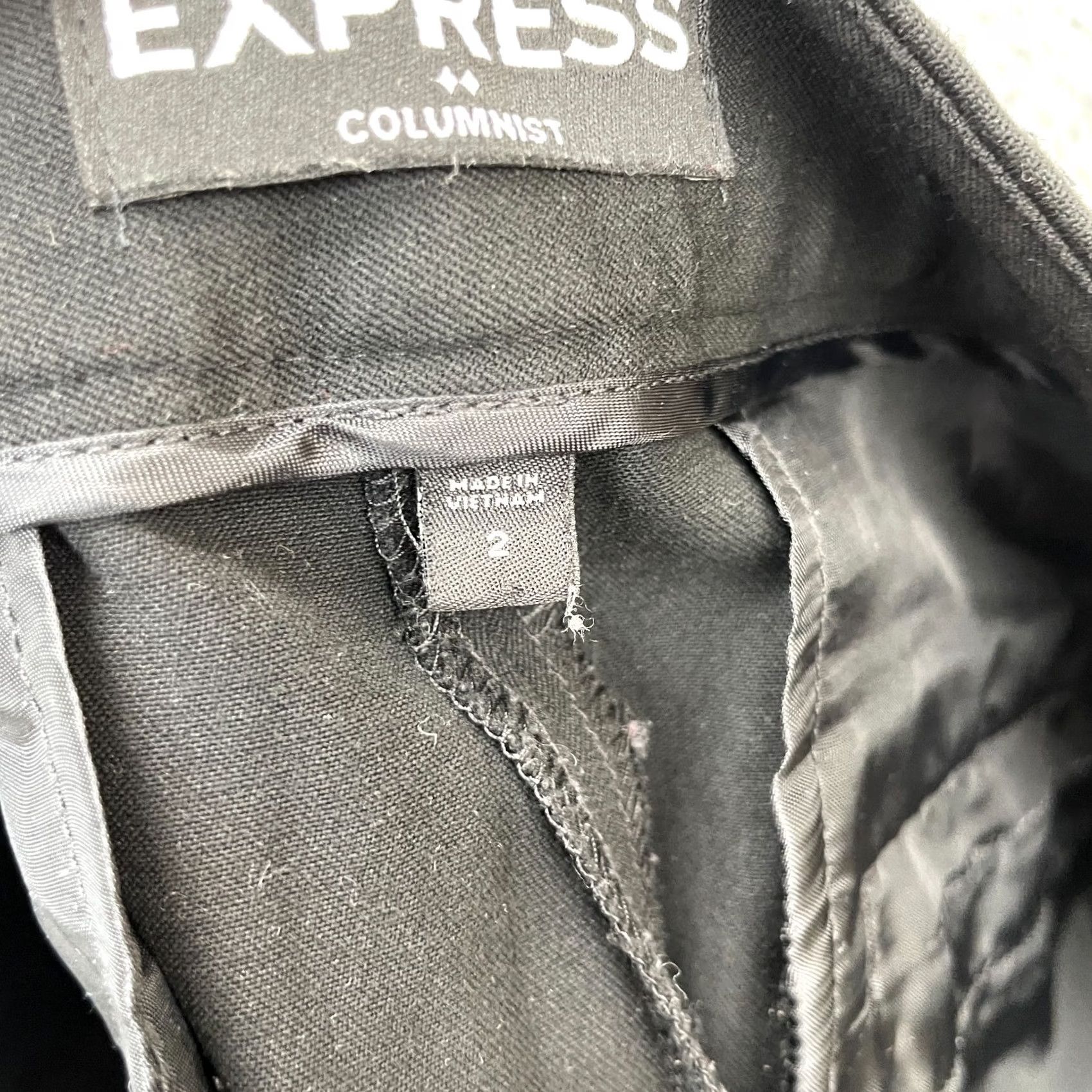 Express Express Columnist Dress Pants Womens 2 Black Skinny Leg Stretch Business Casual Formal Pants Size 30" / US 8 / IT 44 - 4 Thumbnail