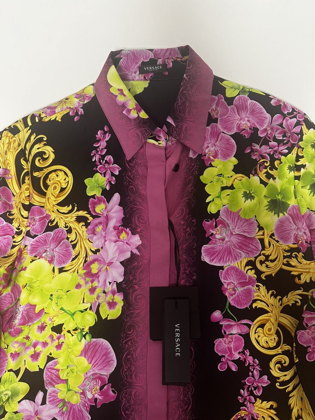 Versace Versace Medusa Orchid Silk Shirt Size S / US 4 / IT 40 - 3 Thumbnail