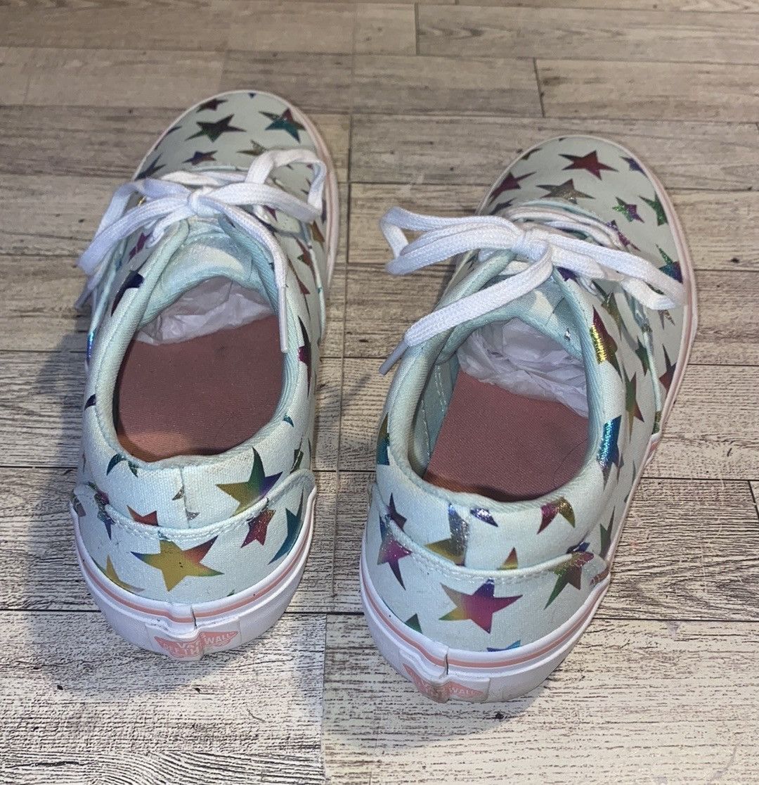 Vans Vans, Sea Foam, Metallic Rainbow Stars, Lace Up, Low Tops Size US 5 / IT 35 - 6 Thumbnail