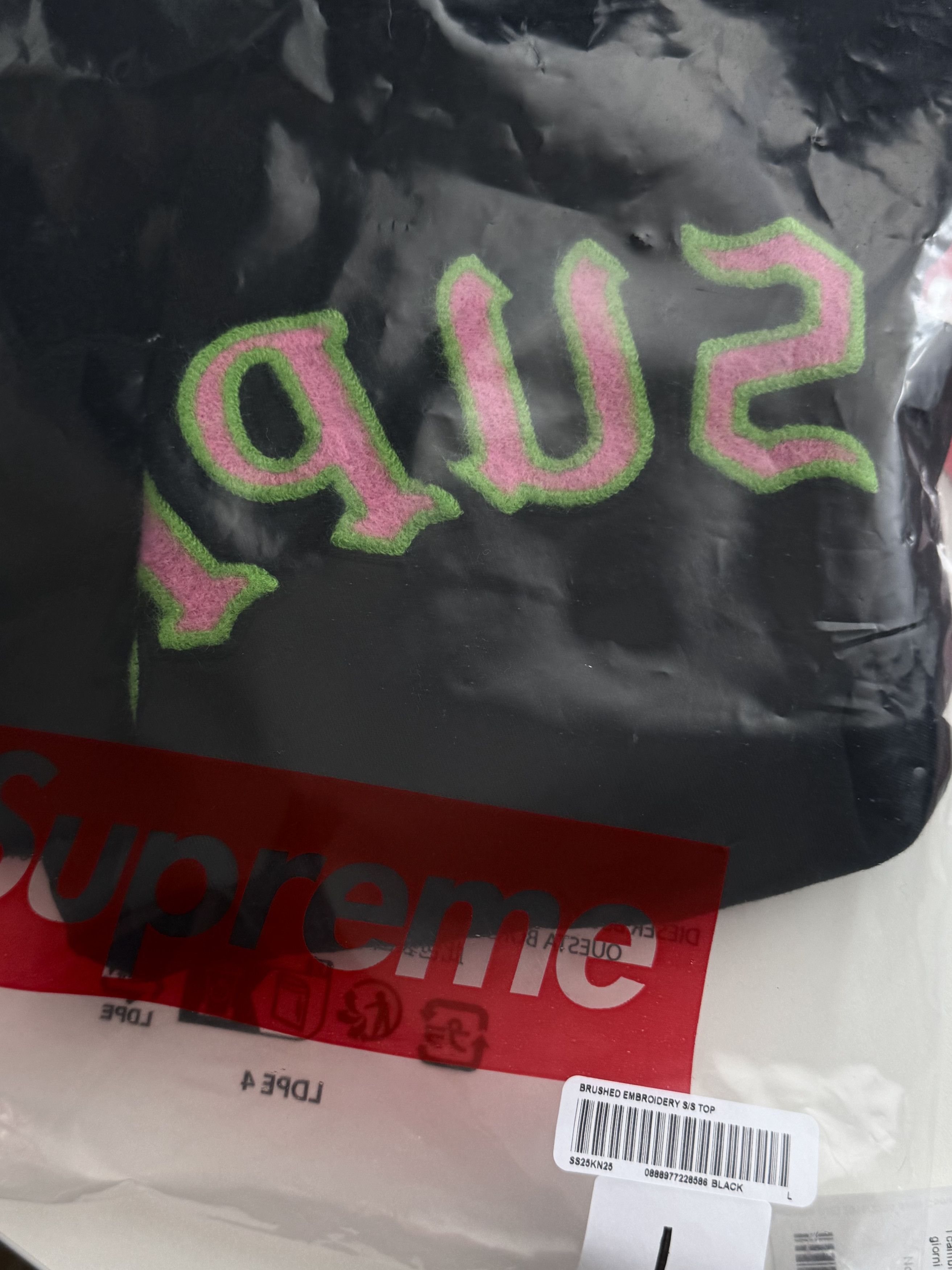 Supreme Supreme Brushed Arc S/S Top Black Size US L / EU 52-54 / 3 - 9 Thumbnail