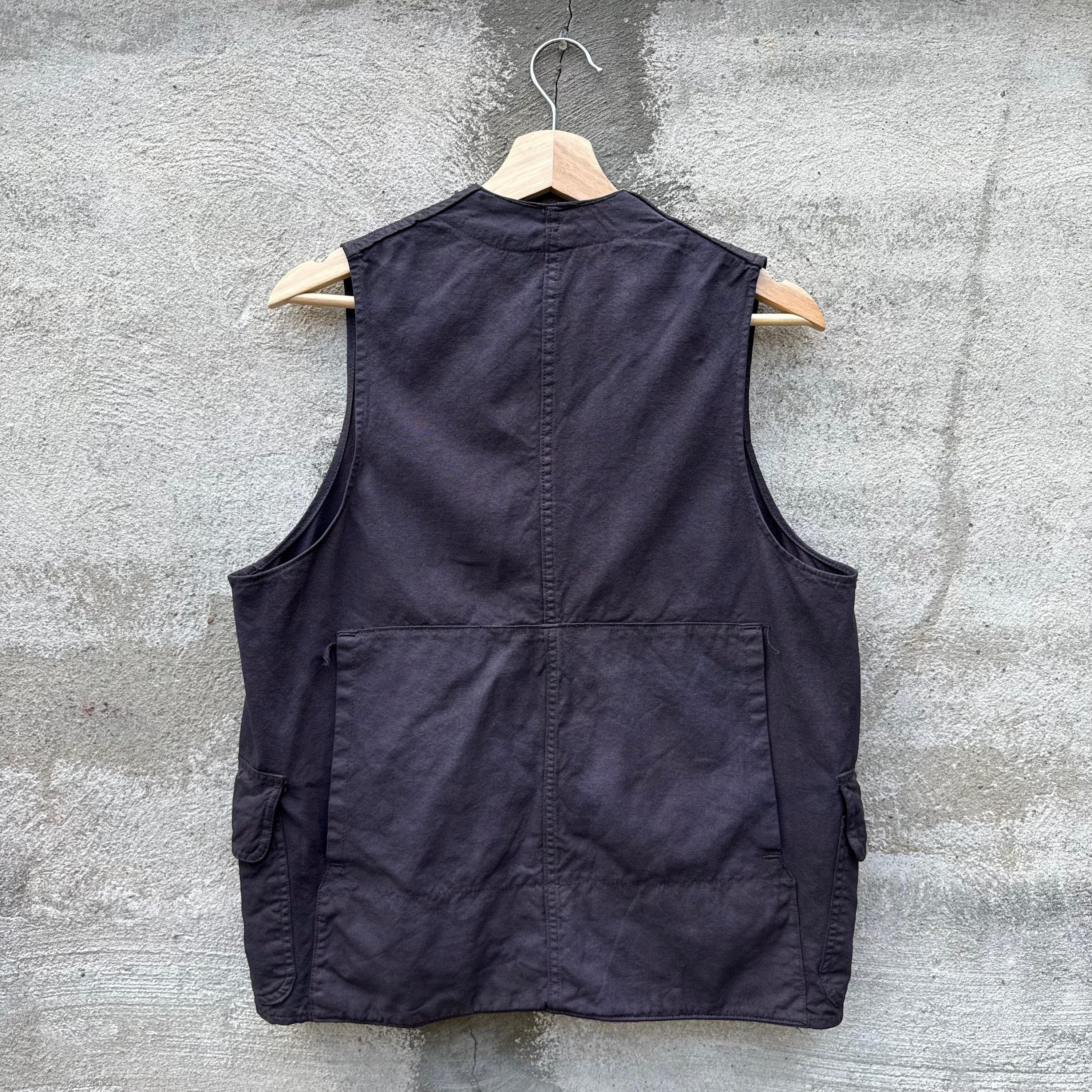 Vintage 50's Vintage Over-dyed Black Hunting Canvas Vest Size US M / EU 48-50 / 2 - 2 Thumbnail