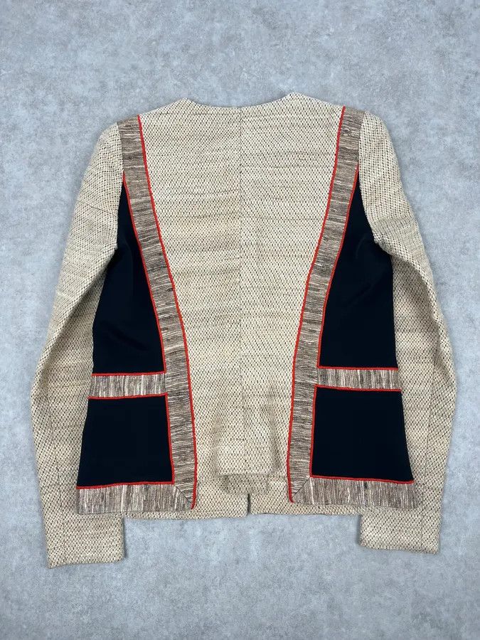 Balenciaga SS2009 Balenciaga Beige Wool Contrast Pocket Light Blazer Jacket Size XS / US 0-2 / IT 36-38 - 6 Thumbnail