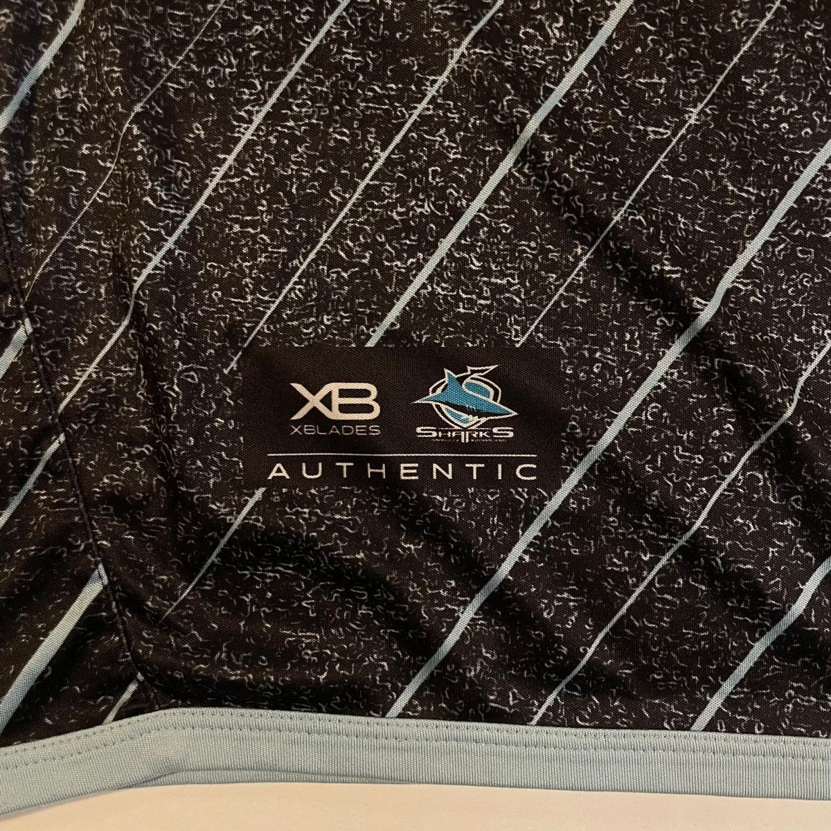 Other Black and blue Sharks rugby jersey shirt tee xblades Size US M / EU 48-50 / 2 - 6 Thumbnail