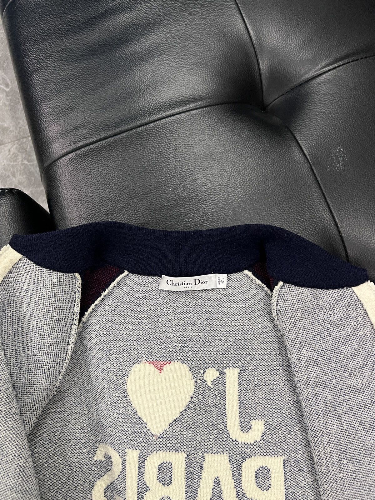 Dior Christian Dior "I Love Paris" Wool Knit Baseball Jacket Size US XS / EU 42 / 0 - 5 Thumbnail