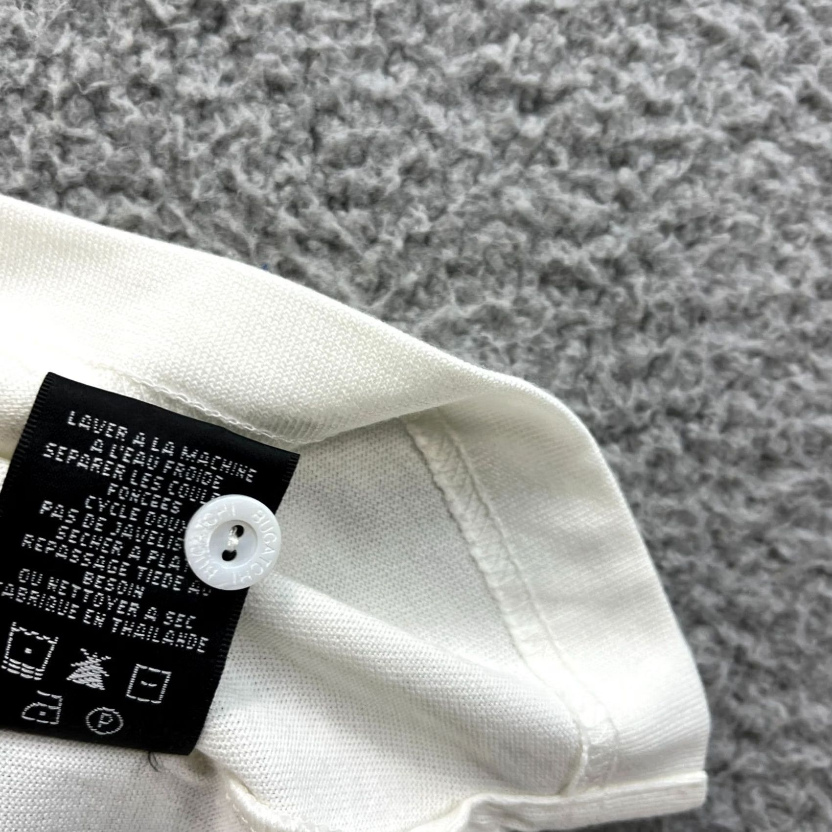 BUGATCHI BUGATCHI Polo Shirt Mens XL Ivory Golf Sports Classic Pima Cotton Short Sleeve Collared Pullover Button Logo Casual Formal Workwear Size US XL / EU 56 / 4 - 7 Thumbnail