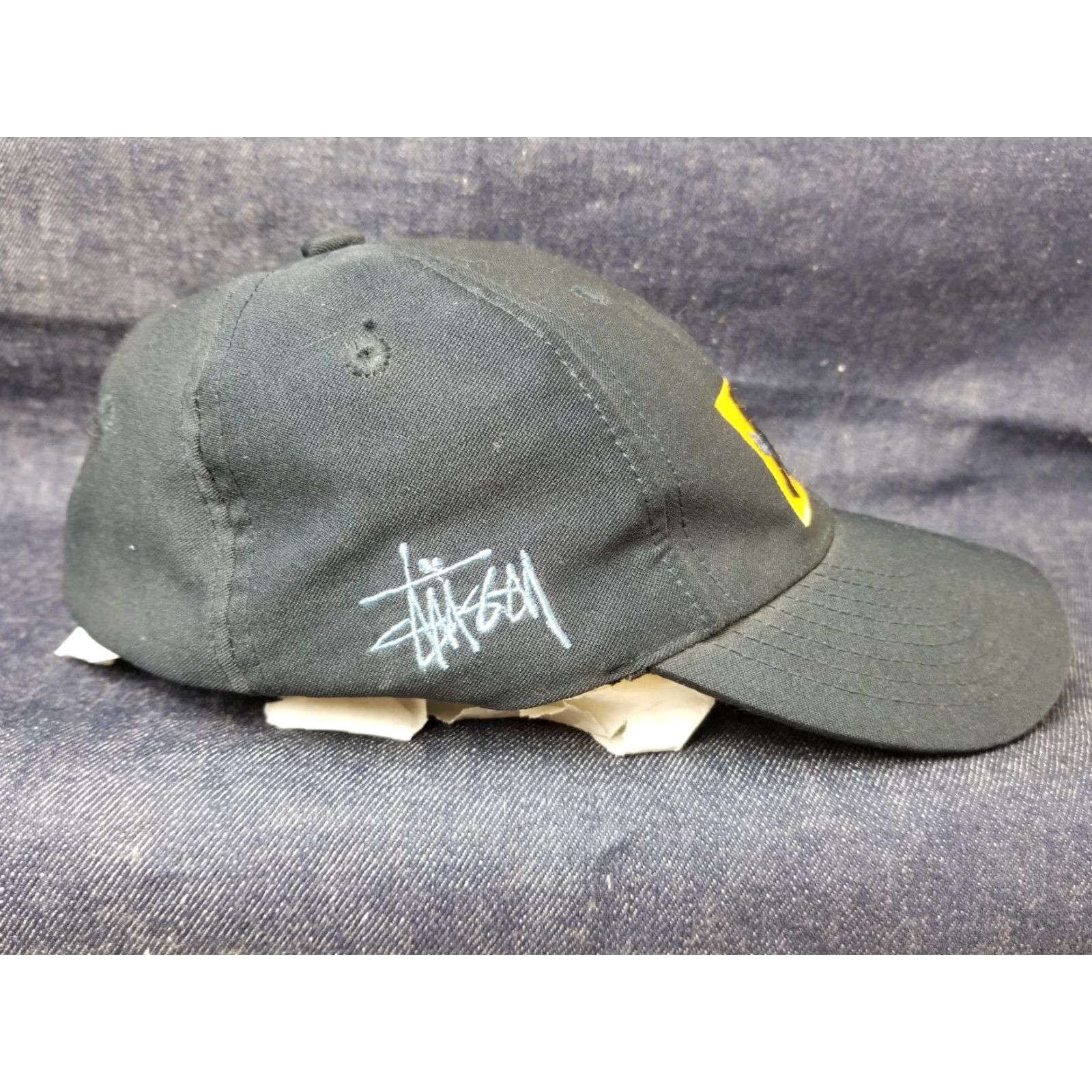 Vintage VINTAGE STUSSY NAVY FLEX FIT BAND HATS SZ S-M WOOL NAVY Army Cap Men S-M Hip Hop Corduroy Pattern Solid Size ONE SIZE - 3 Thumbnail
