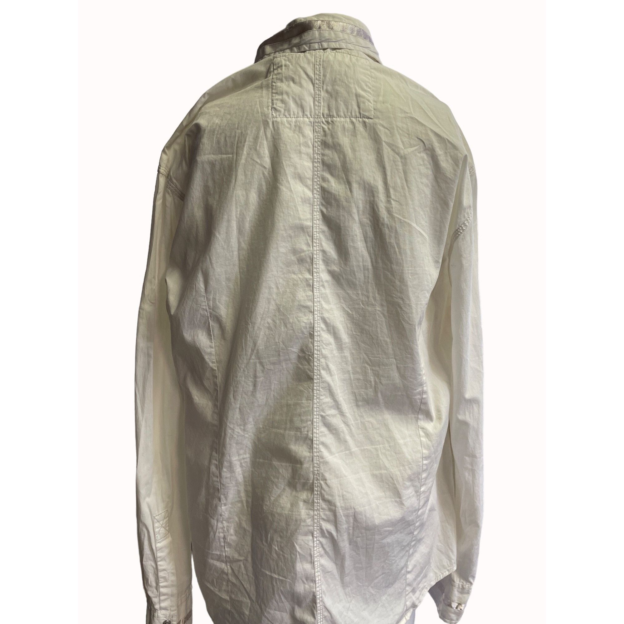 Guess Guess Women's off White Snap Button up Shirt Long Sleeve Siz Size L / US 10 / IT 46 - 4 Thumbnail