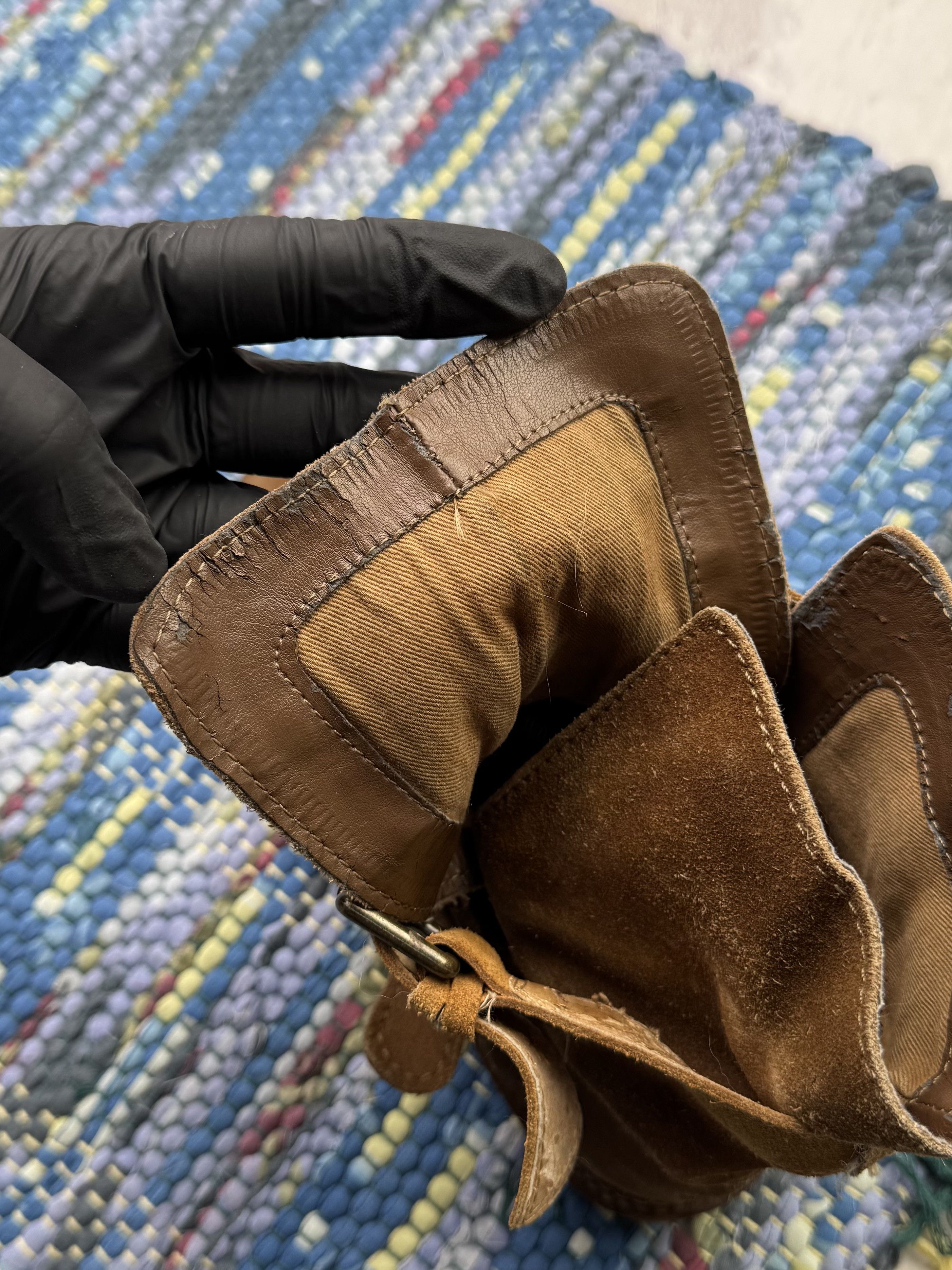 Japanese Brand Vintage Suede Thrashed Boots With Straps A659D14(394) Size US 7 / IT 37 - 10 Thumbnail