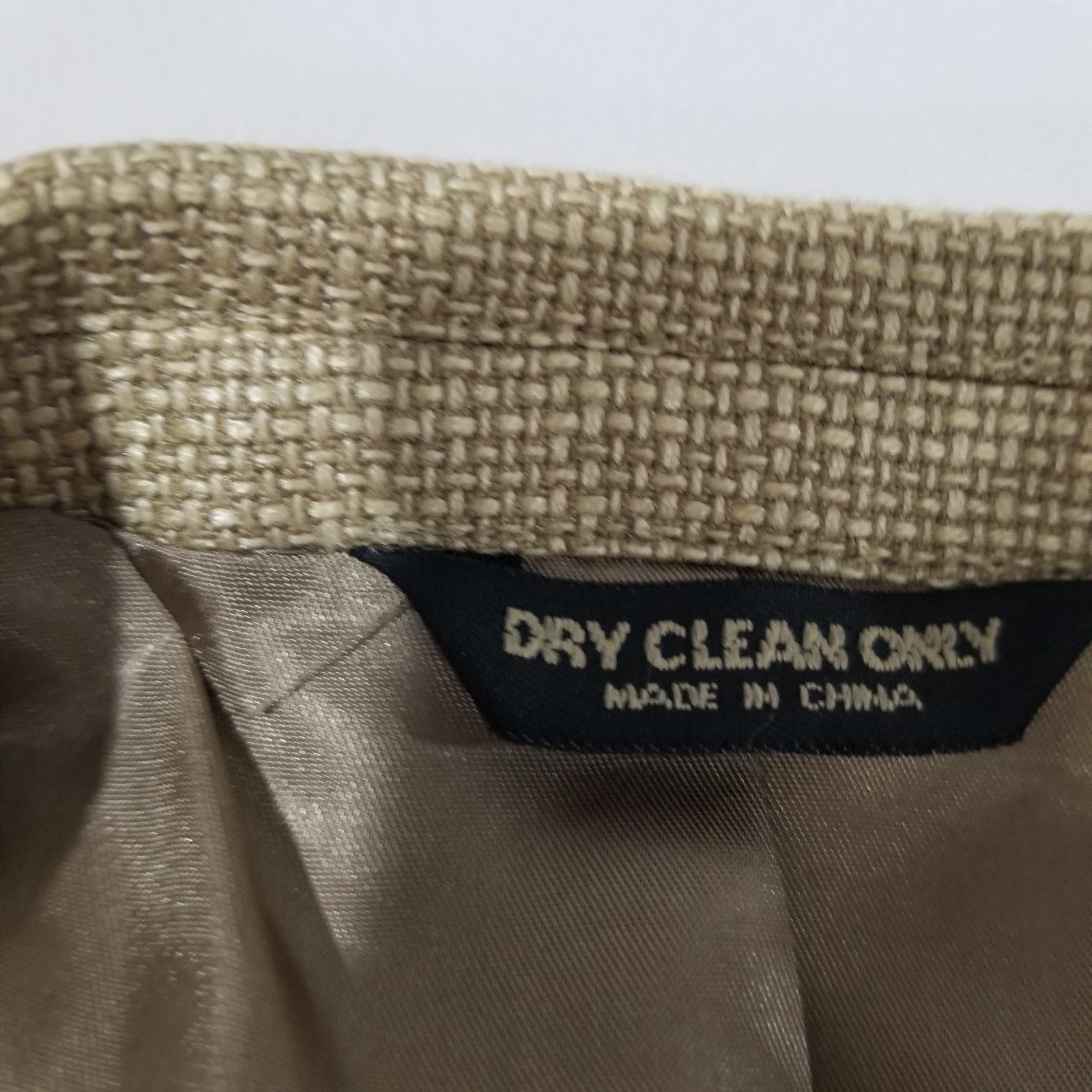 Chaps Chaps Blazer Mens 42R Tan Silk Basketweave Sport Coat Size 42R - 6 Thumbnail