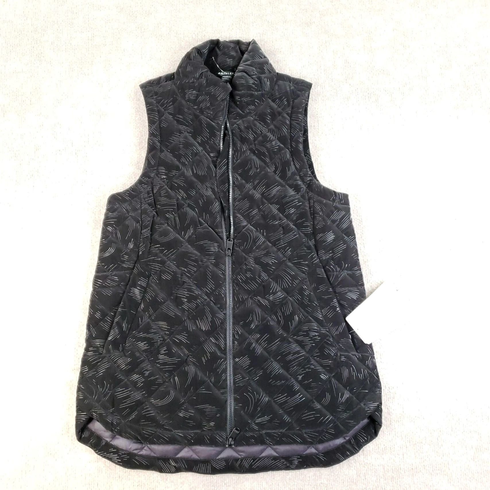 Athleta Athleta Vest Womens Small Black Full Zip Quilted Whisper Featherless Velvet Vest NWT Size S / US 4 / IT 40 - 2 Thumbnail