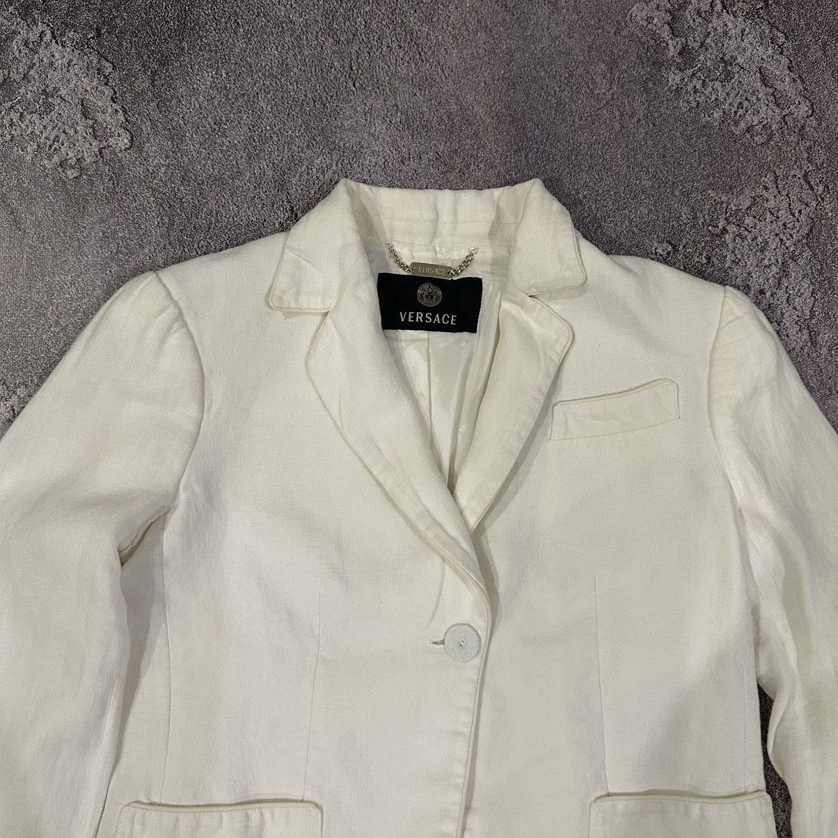 Versace Gianni Versace Women’s White Linen Blazer Size 42 Size M / US 6-8 / IT 42-44 - 13 Thumbnail