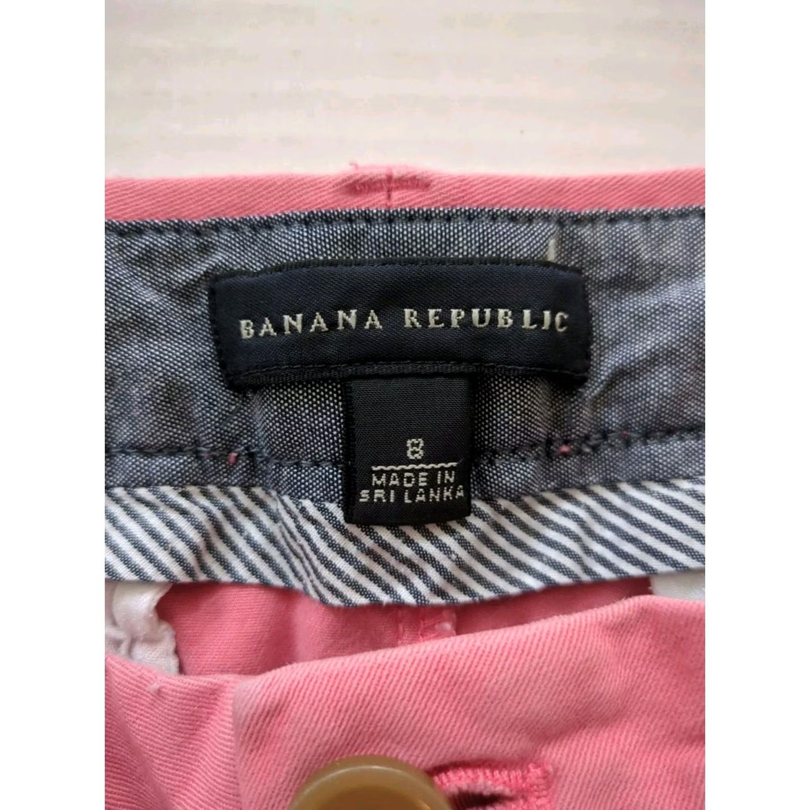 Banana Republic Banana Republic Shorts Women 8 Pink Salmon Coral Chino Casual Travel Woven Cotton Linen Flat Front Pockets 4in Inseam Regular Size 30" / US 8 / IT 44 - 2 Thumbnail