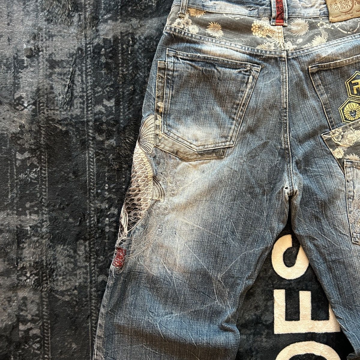 Karakuri Tamashii Karakuri Koi Layered Pocket Denim Size US 35 - 3 Thumbnail