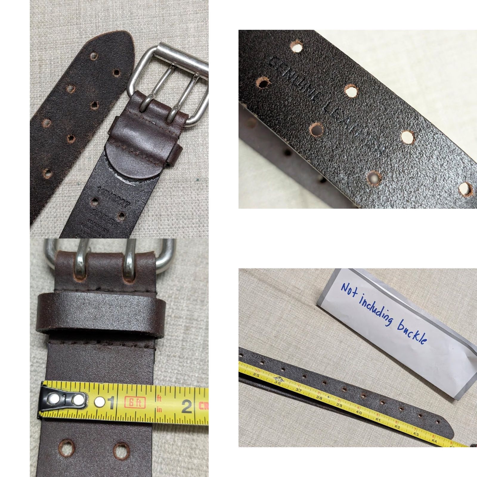 Dickies VINTAGE Dickies leather belt 38 brown cowhide full grain skate 1990s Mens 38" long 1-1/2" wide Size 38 - 8 Thumbnail