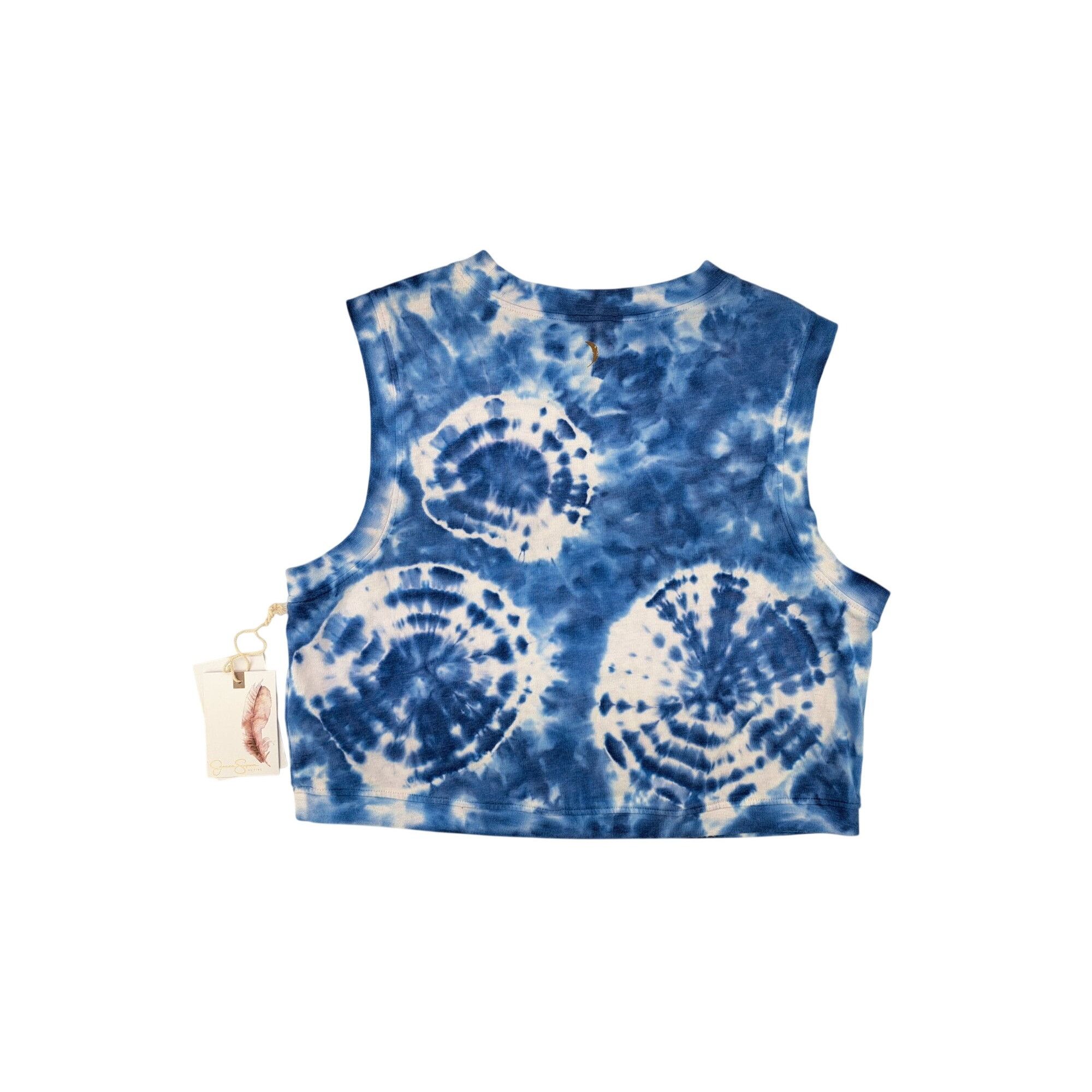 Jessica Simpson Jessica Simpson Active XS Blue Tie-Dye Cropped Tank Top Size XS / US 0-2 / IT 36-38 - 5 Thumbnail