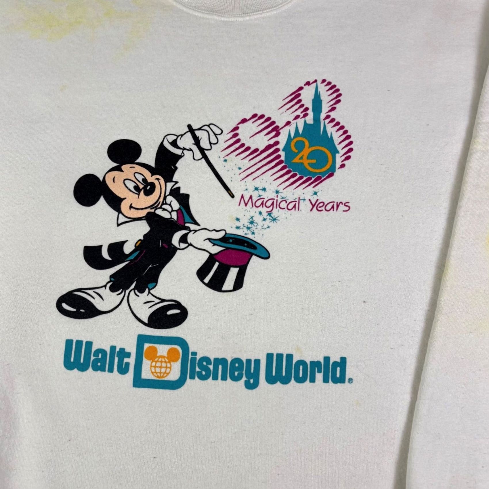 Disney VINTAGE Disney Mickey Mouse Sweatshirt White OSFA L Large Graphic Print Crew Neck Pullover Long Sleeve Unisex Adults Fleece 2863 Size US L / EU 52-54 / 3 - 6 Thumbnail