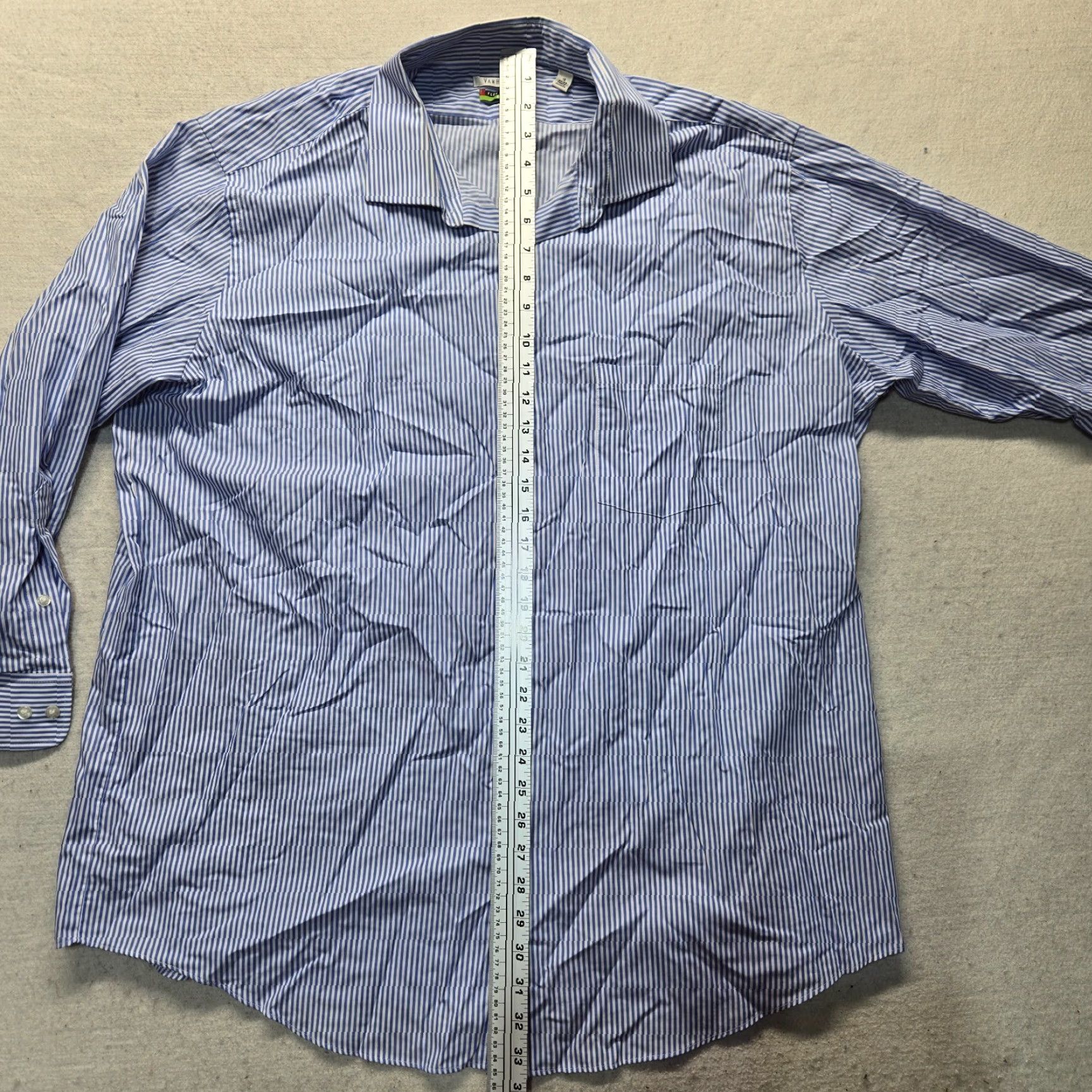 Van Heusen VINTAGE Van Heusen Shirt Blue Striped Long Sleeve Button-Up Adult 18 Regular Cotton Blend Men Size US XXL / EU 58 / 5 - 5 Thumbnail
