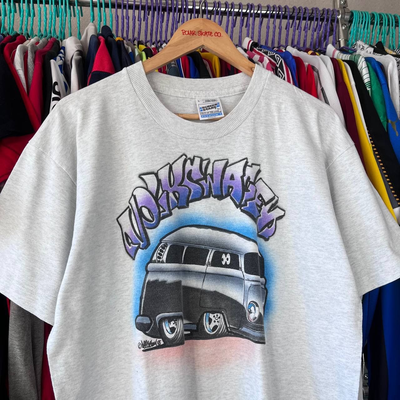 Vintage Vintage 1996 Rap Graffiti Volkswagen Bus Gray Tshirt Size L Size US L / EU 52-54 / 3 - 1 Thumbnail
