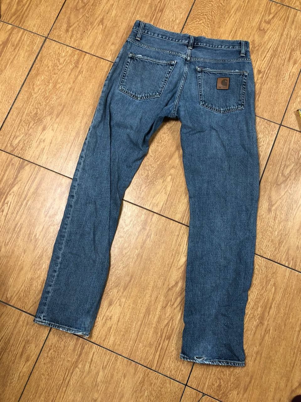 Carhartt × Japanese Brand Crazy Crash Dirty Baggy Faded Jean Japan Avant Garde Style Size US 32 / EU 48 - 13 Thumbnail