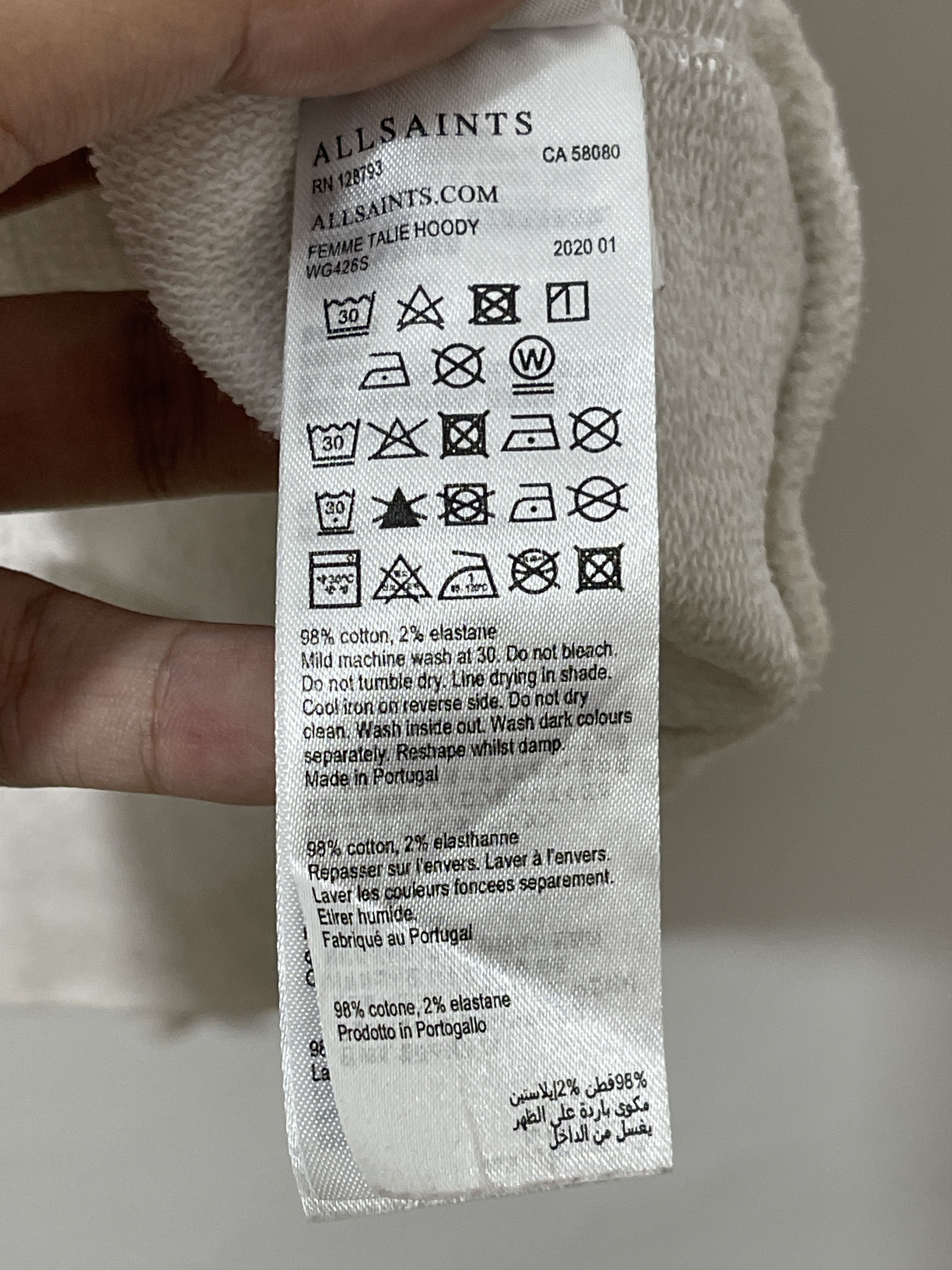 Allsaints 2000s Allsaints Archive White Pullover Hoodie Size US M / EU 48-50 / 2 - 5 Thumbnail