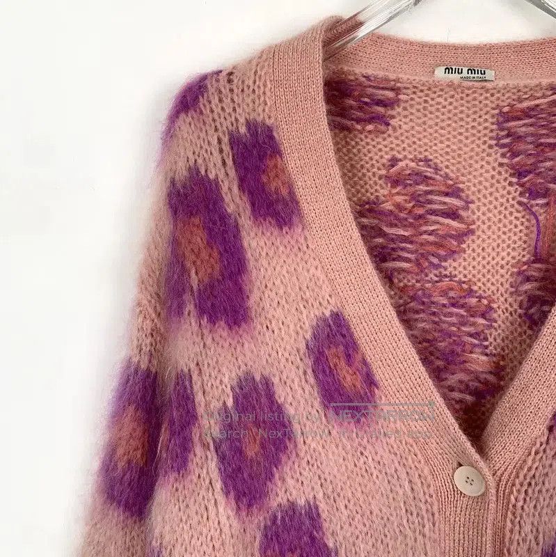 Miu Miu Miu Miu Pink Mohair Cardigan for Women . Size XS / US 0-2 / IT 36-38 - 3 Thumbnail