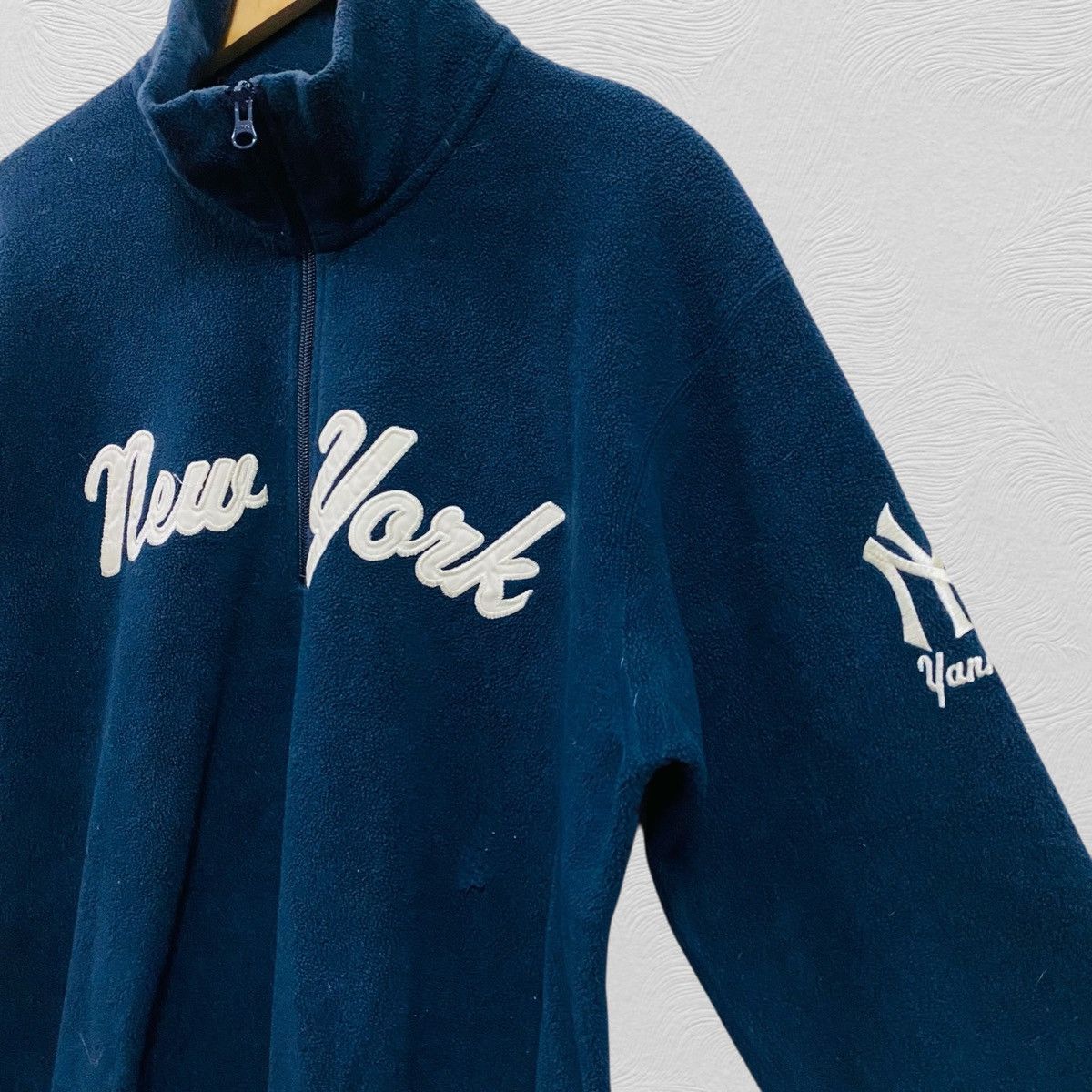 MLB Vintage new york yankees MLB fleece sweater half zipper Size US L / EU 52-54 / 3 - 3 Thumbnail