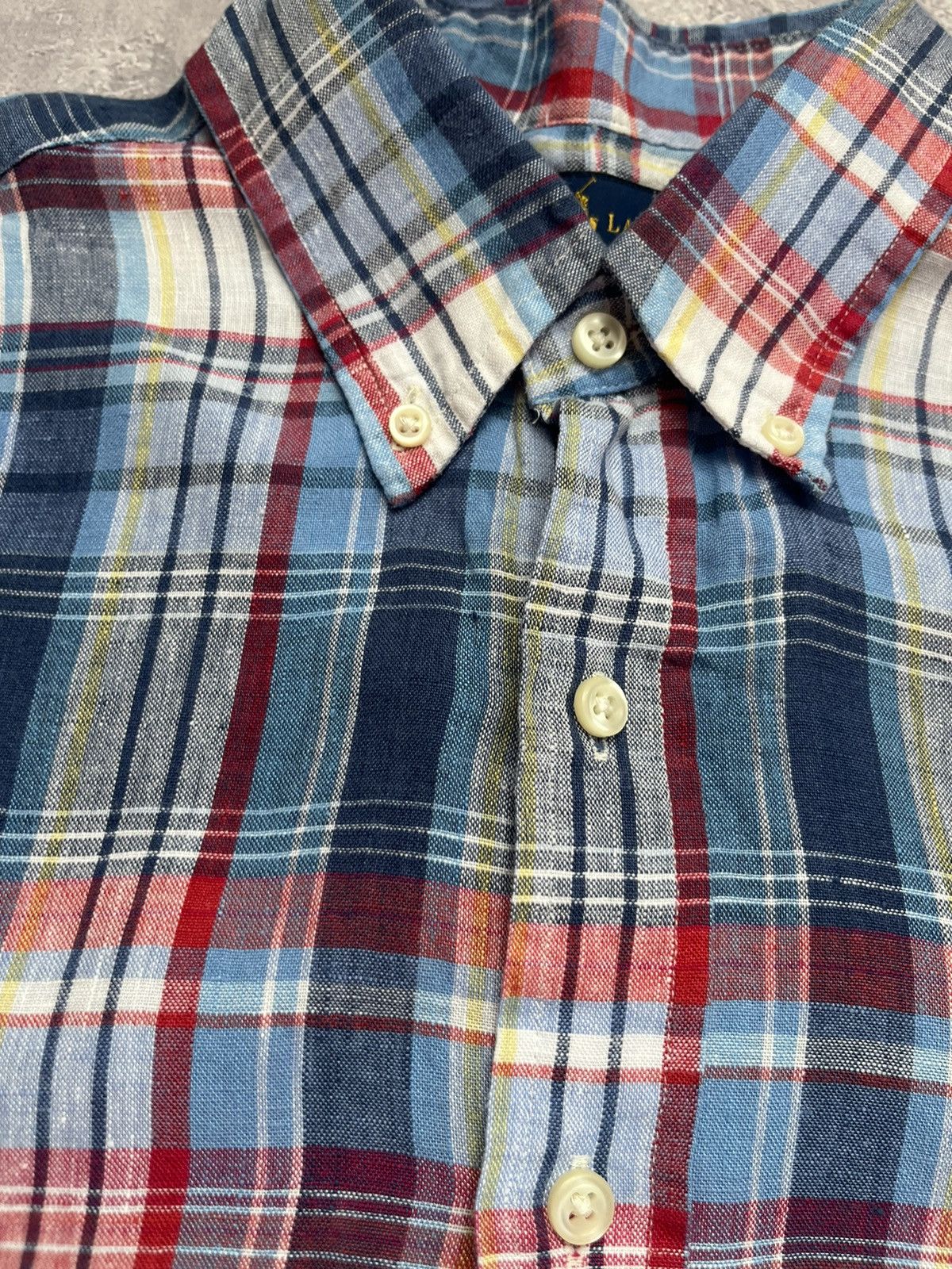 Polo Ralph Lauren Polo Ralph Lauren Checked Short Sleeve Shirt Button Linen Size US M / EU 48-50 / 2 - 4 Thumbnail