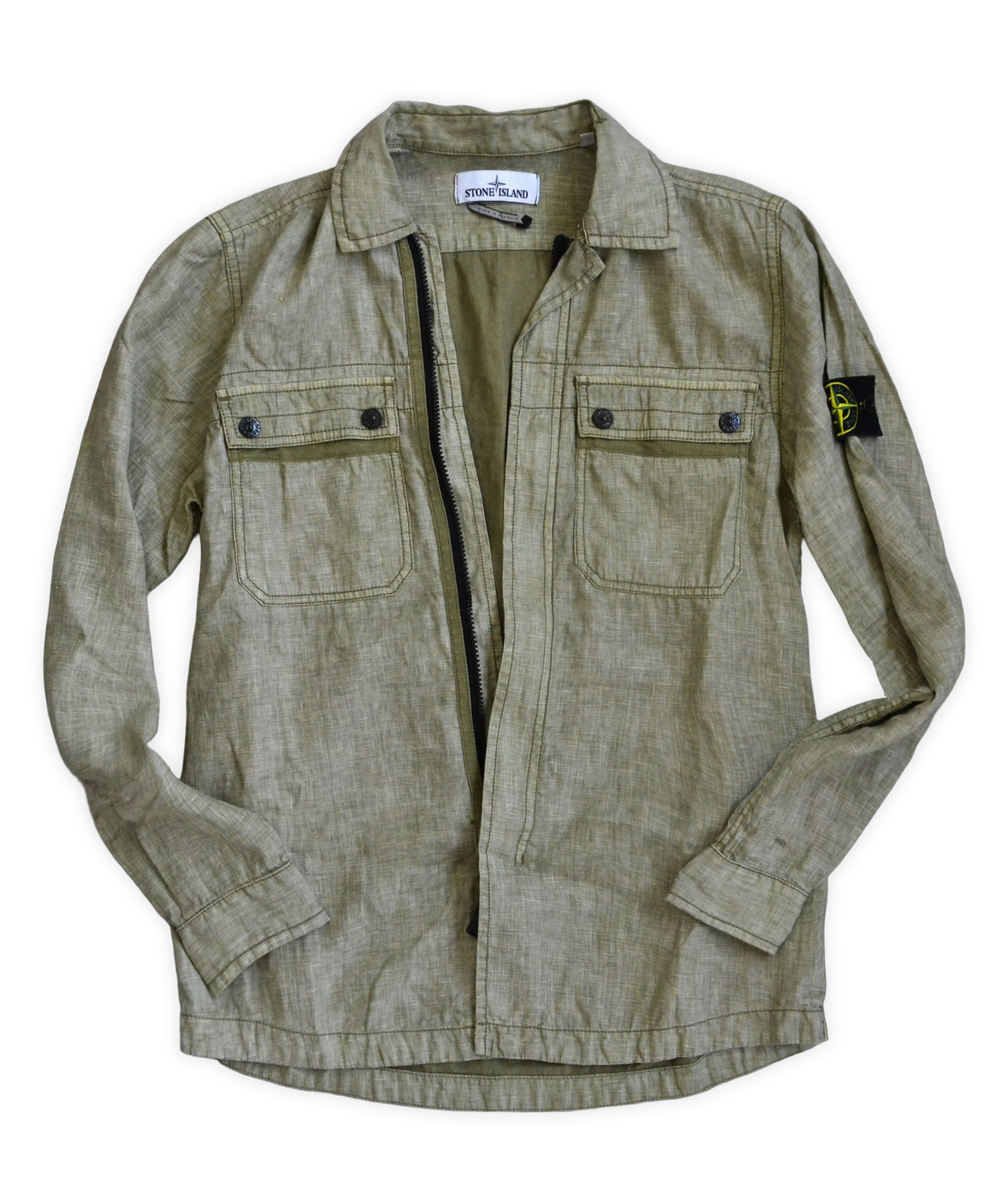 Stone Island STONE ISLAND Shirt Long Sleeve Jacket Zip Linen Buttons Size US S / EU 44-46 / 1 - 1 Thumbnail
