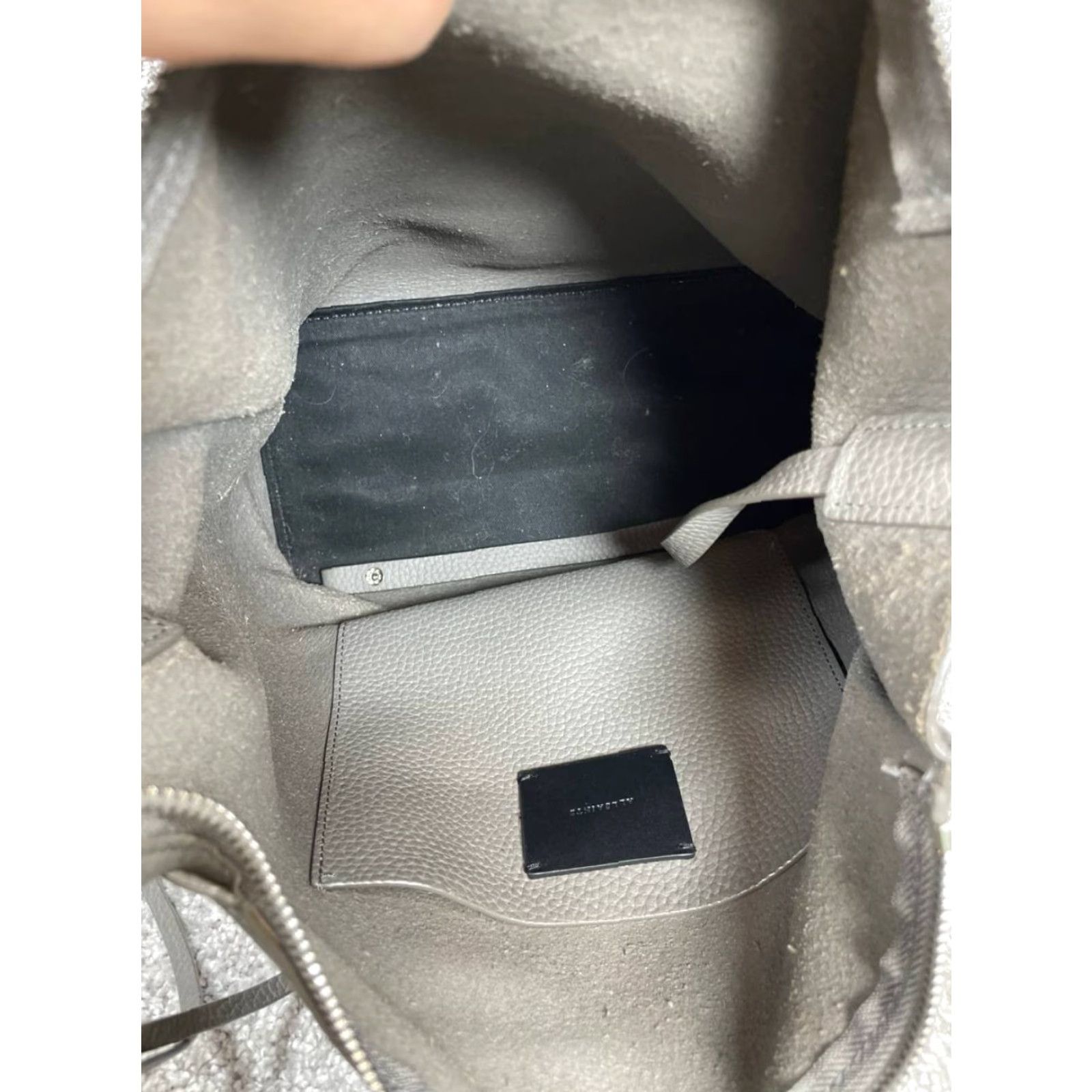 Allsaints AllSaints Kita Storm Gray Leather Zip-Top Adjustable Strap Crossbody Bag Womens Medium Gray Leather Crossbody Bag Size ONE SIZE - 6 Thumbnail