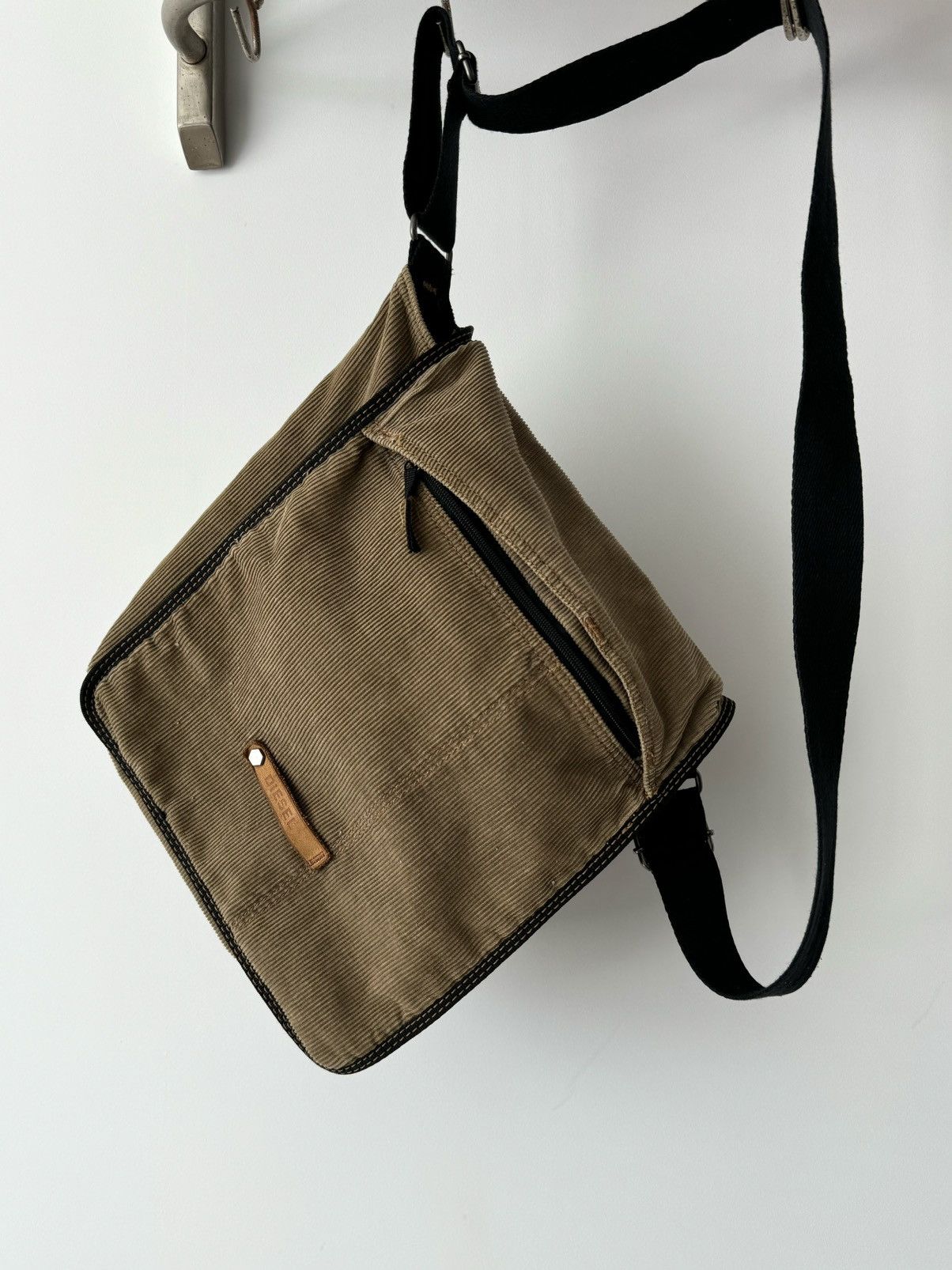 Diesel × Vintage Vintage Y2K Diesel Avant Garde Corduroy Crossbody Bag Size ONE SIZE - 1 Thumbnail