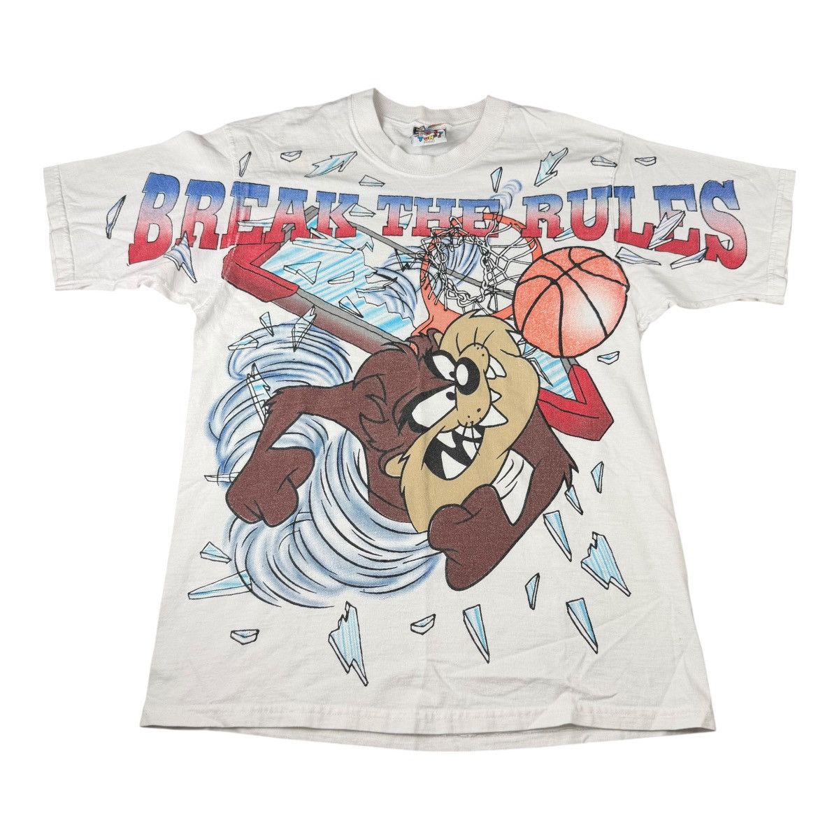 Vintage Vintage 90s Looney Tunes Taz Break Rules Dunk AOP T-Shirt OG Size US M / EU 48-50 / 2 - 1 Thumbnail