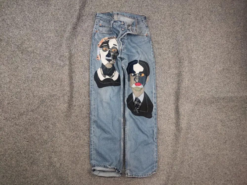 Levi's Vintage 90's Levis 501 Sashiko Patchwork Face Jeans watanabe Size US 33 - 1 Thumbnail