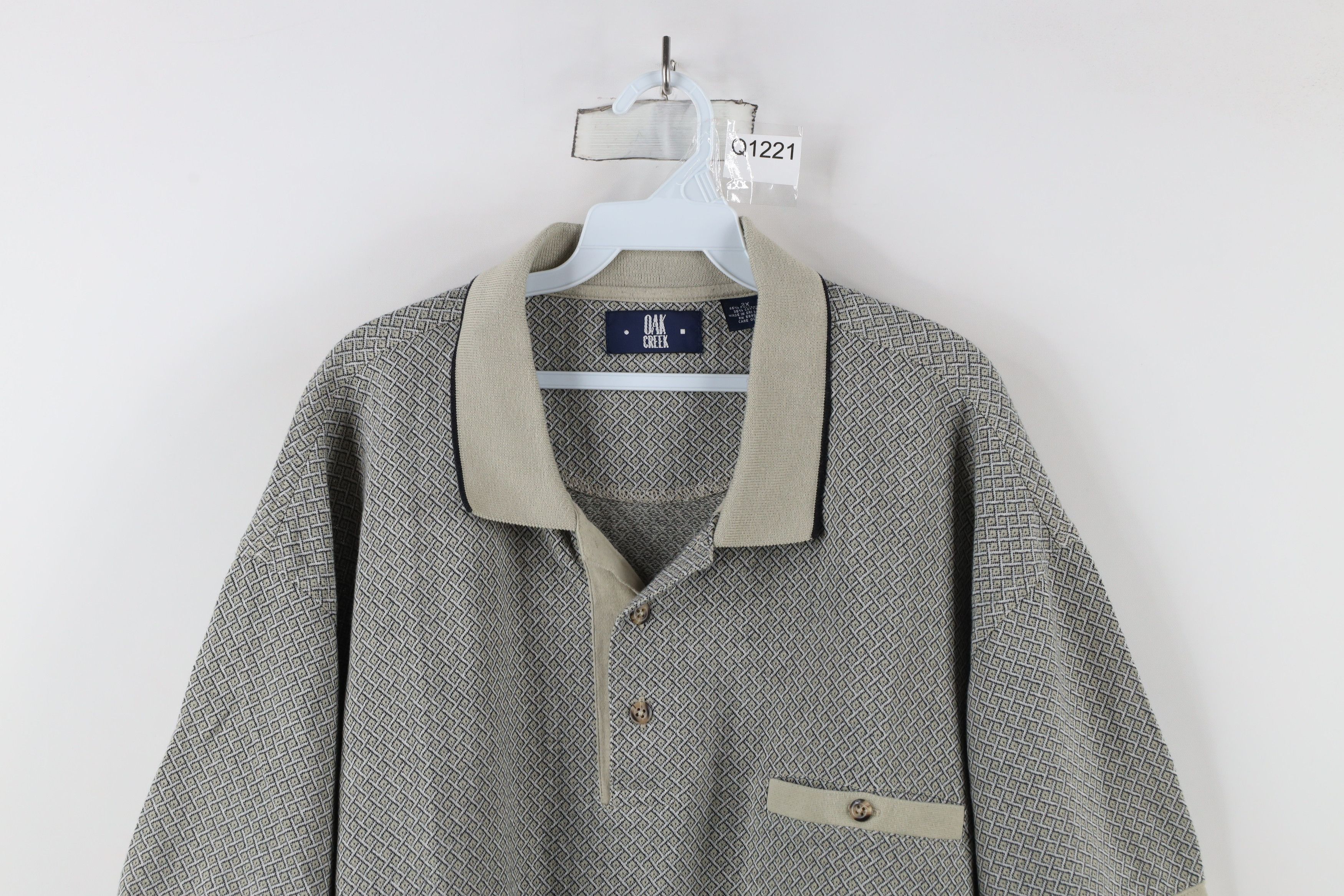 Vintage Vintage 90s Streetwear Diamond Collared Pullover Polo Shirt Size US XXL / EU 58 / 5 - 2 Thumbnail