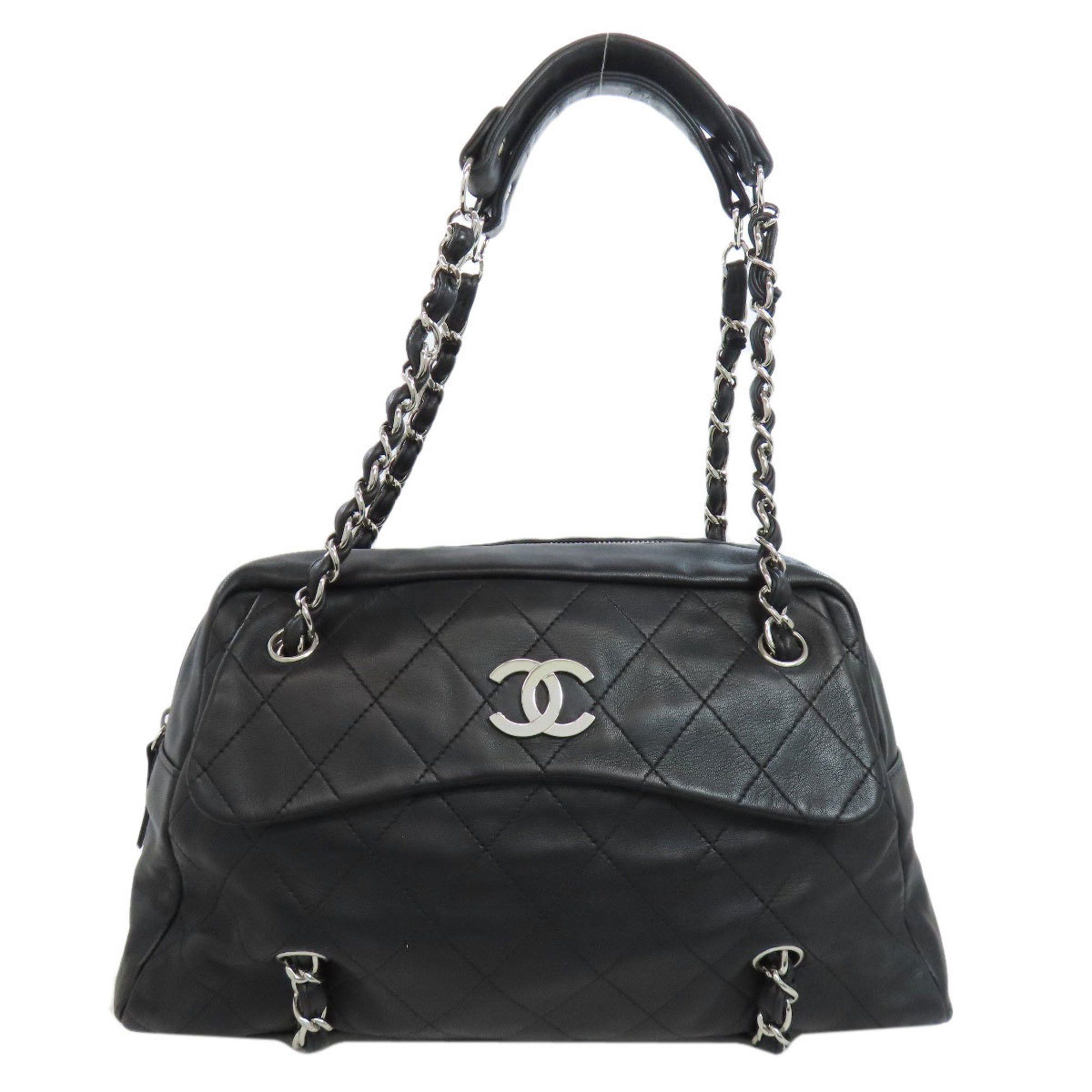 Chanel Coco Mark Matelasse Tote Bag Lamb Women's in Black