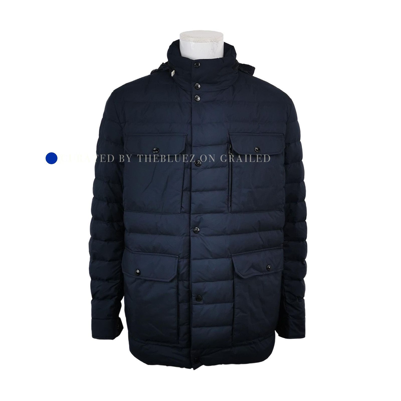 Hugo Boss Warm Hooded Down Jacket in Blue Size US L / EU 52-54 / 3 - 1 Thumbnail