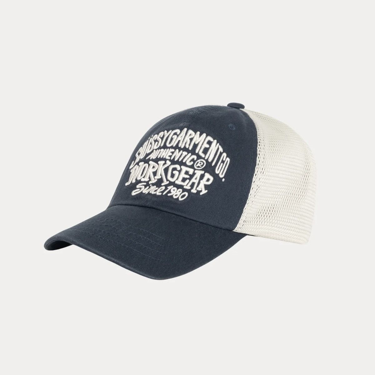 Stussy Stussy Low Pro Workgear Strapback Navy Trucker Mesh Hat Size ONE SIZE - 2 Thumbnail