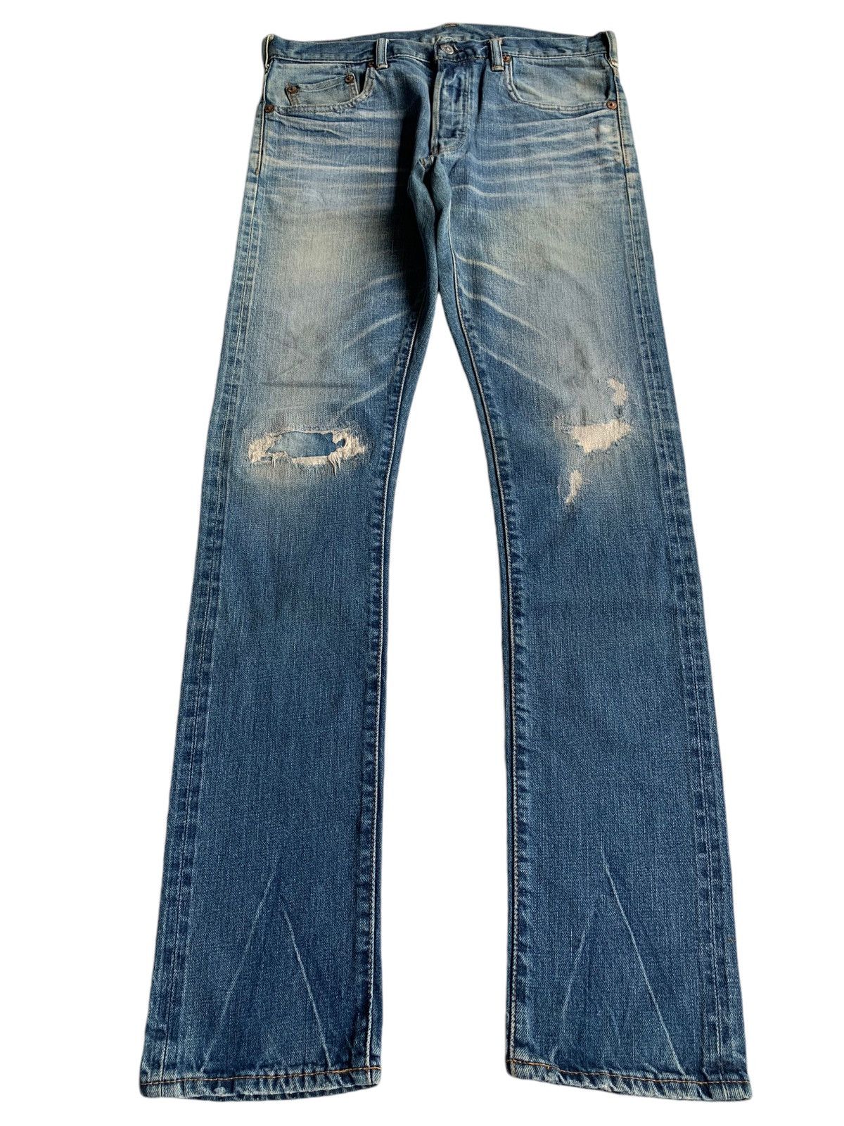 If Six Was Nine × Jean × Markaware MARKAWARE JAPANESE PUNK STYLE SELVEDGE DISTRESSED DENIM☠️☠️ Size US 30 / EU 46 - 1 Thumbnail
