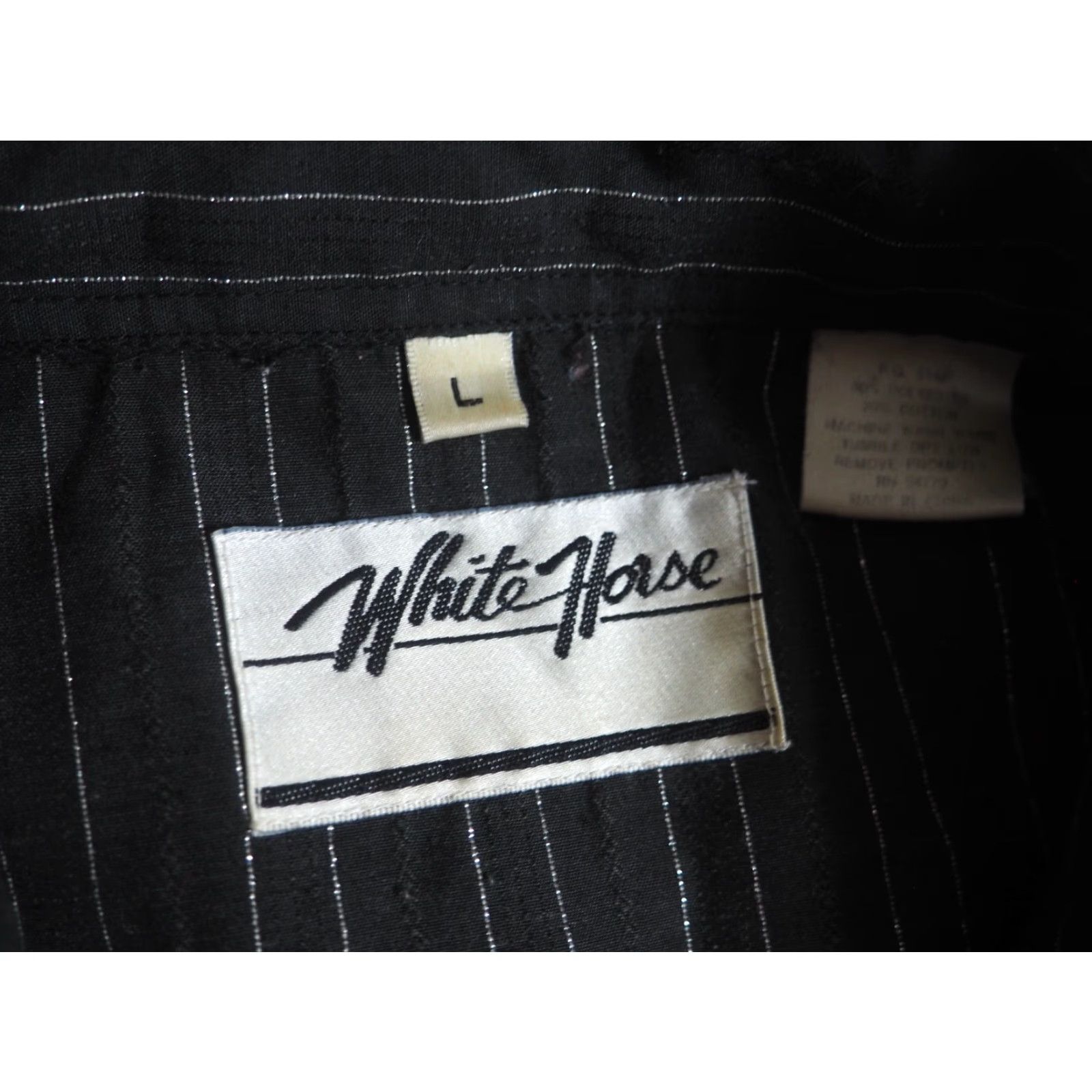 Vintage VTG 90s White Horse Black Silver Foil Western Cowboy Pearl Snap Shirt Mens L Size US L / EU 52-54 / 3 - 5 Thumbnail